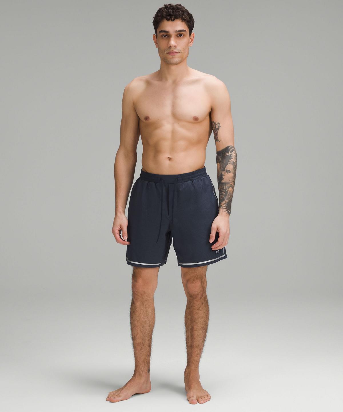 Navy Lululemon Hybrid Pool Short 7" Men Swim Trunks | NZ_LuLu23702