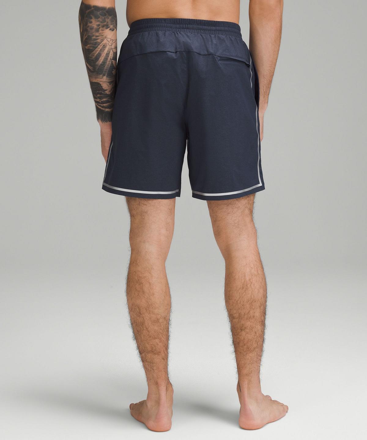 Navy Lululemon Hybrid Pool Short 7" Men Swim Trunks | NZ_LuLu23702