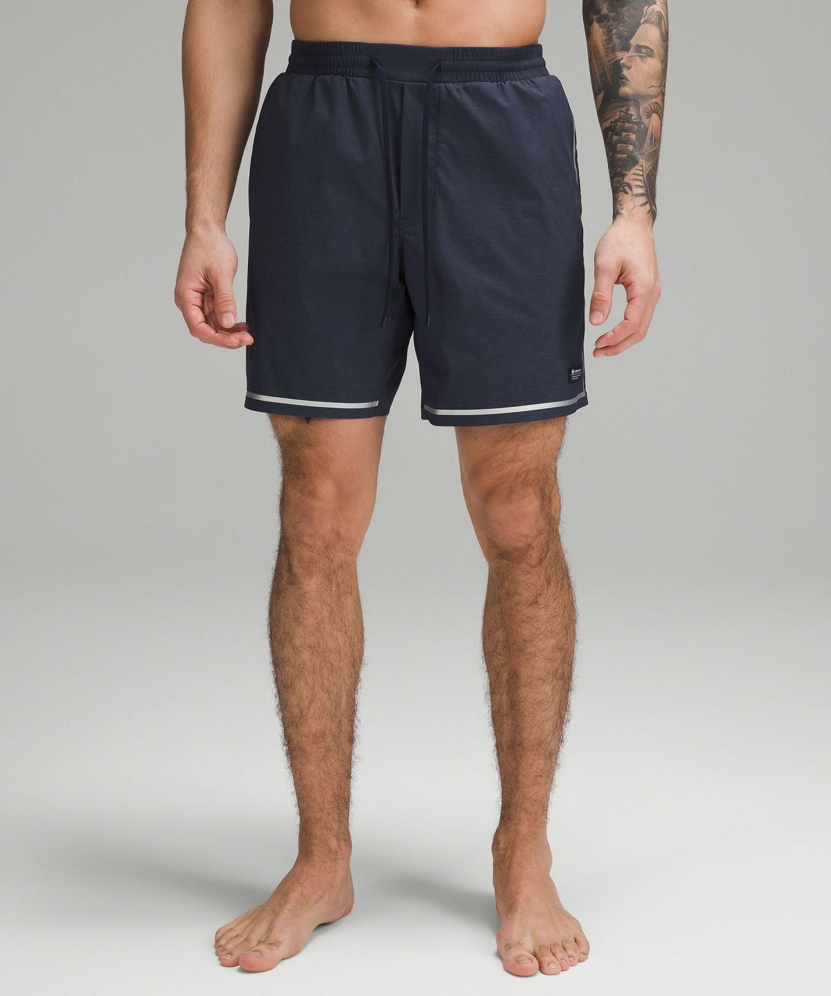 Navy Lululemon Hybrid Pool Short 7" Men Swim Trunks | NZ_LuLu23702