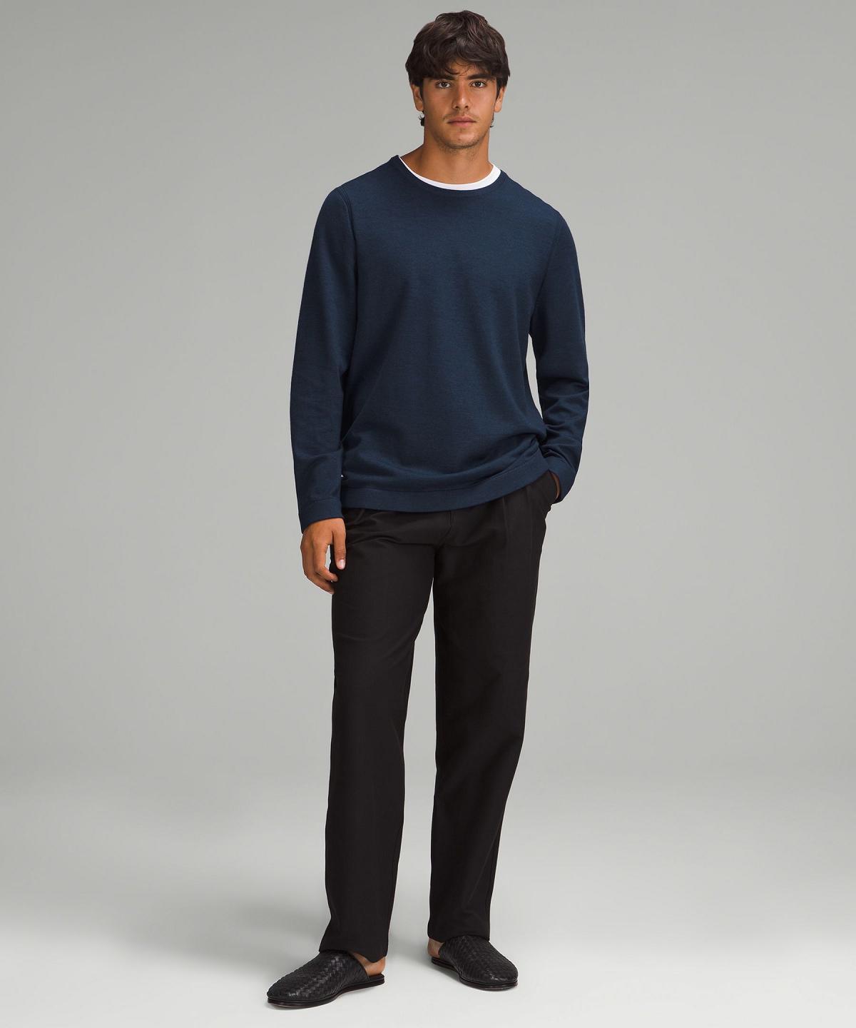 Navy Lululemon New Venture Crewneck Men Sweaters | NZ_LuLu91744