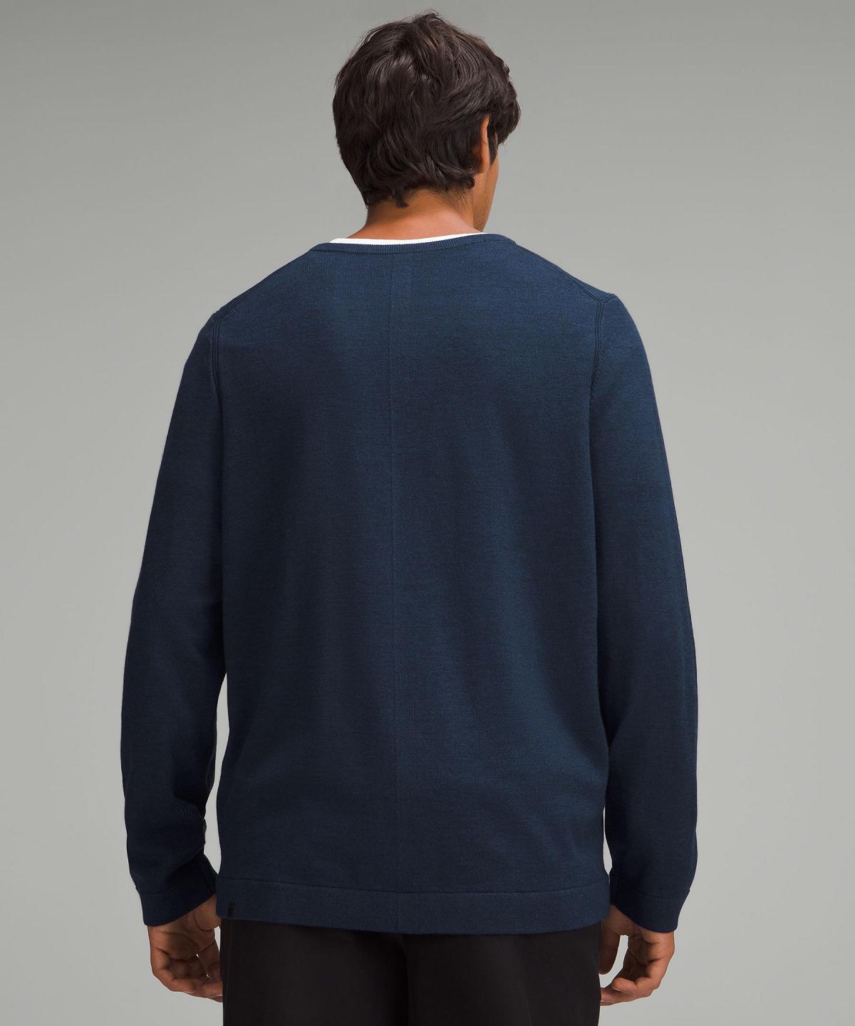 Navy Lululemon New Venture Crewneck Men Sweaters | NZ_LuLu91744