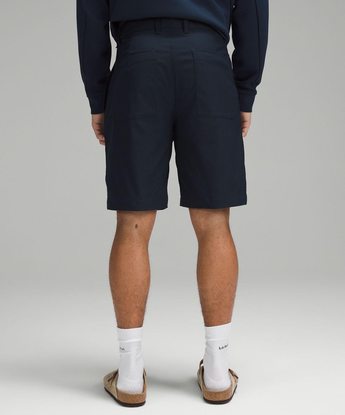 Navy Lululemon Relaxed-Fit Smooth Twill 9" Men Shorts | NZ_LuLu29056