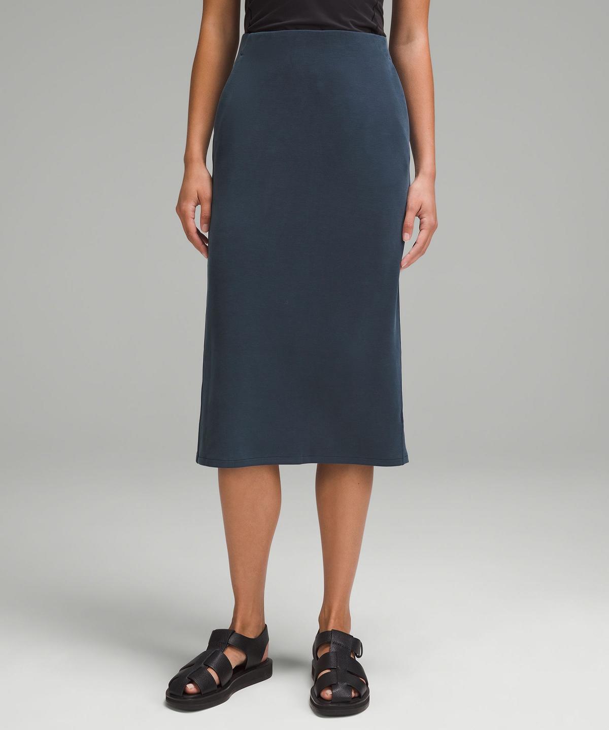 Navy Lululemon Softstreme High-Rise Midi Women Skirts | NZ_LuLu27768