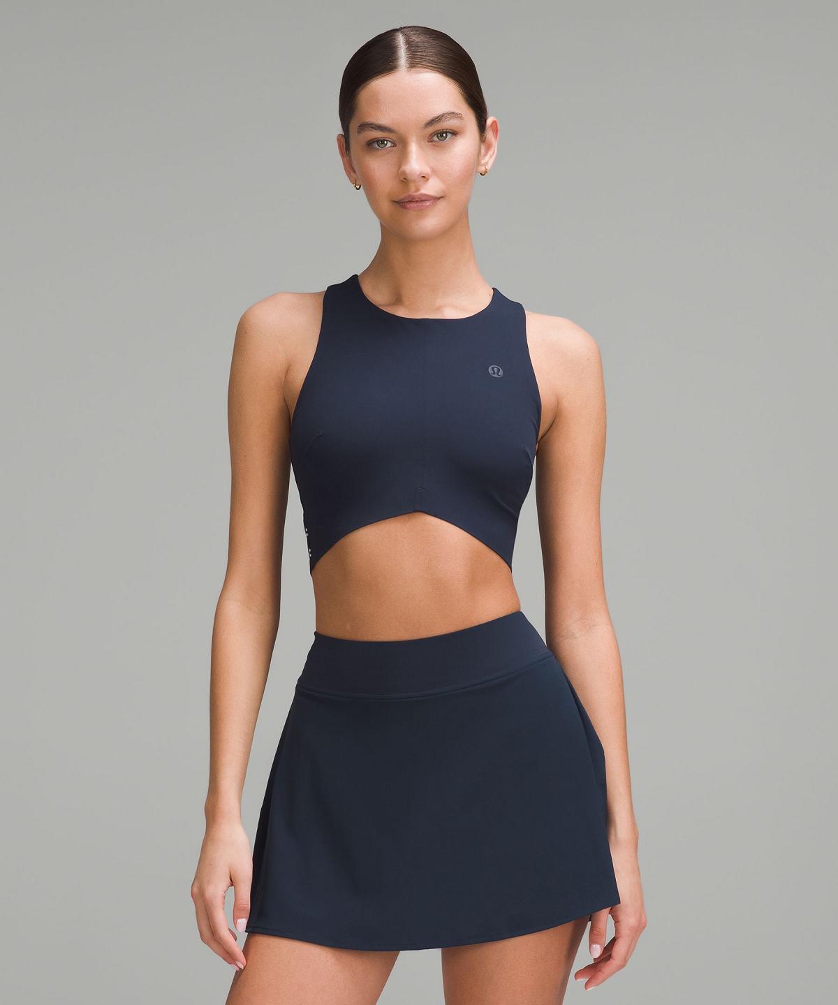 Navy Lululemon V-Waist Cropped Tennis Women Tank Top | NZ_LuLu58453