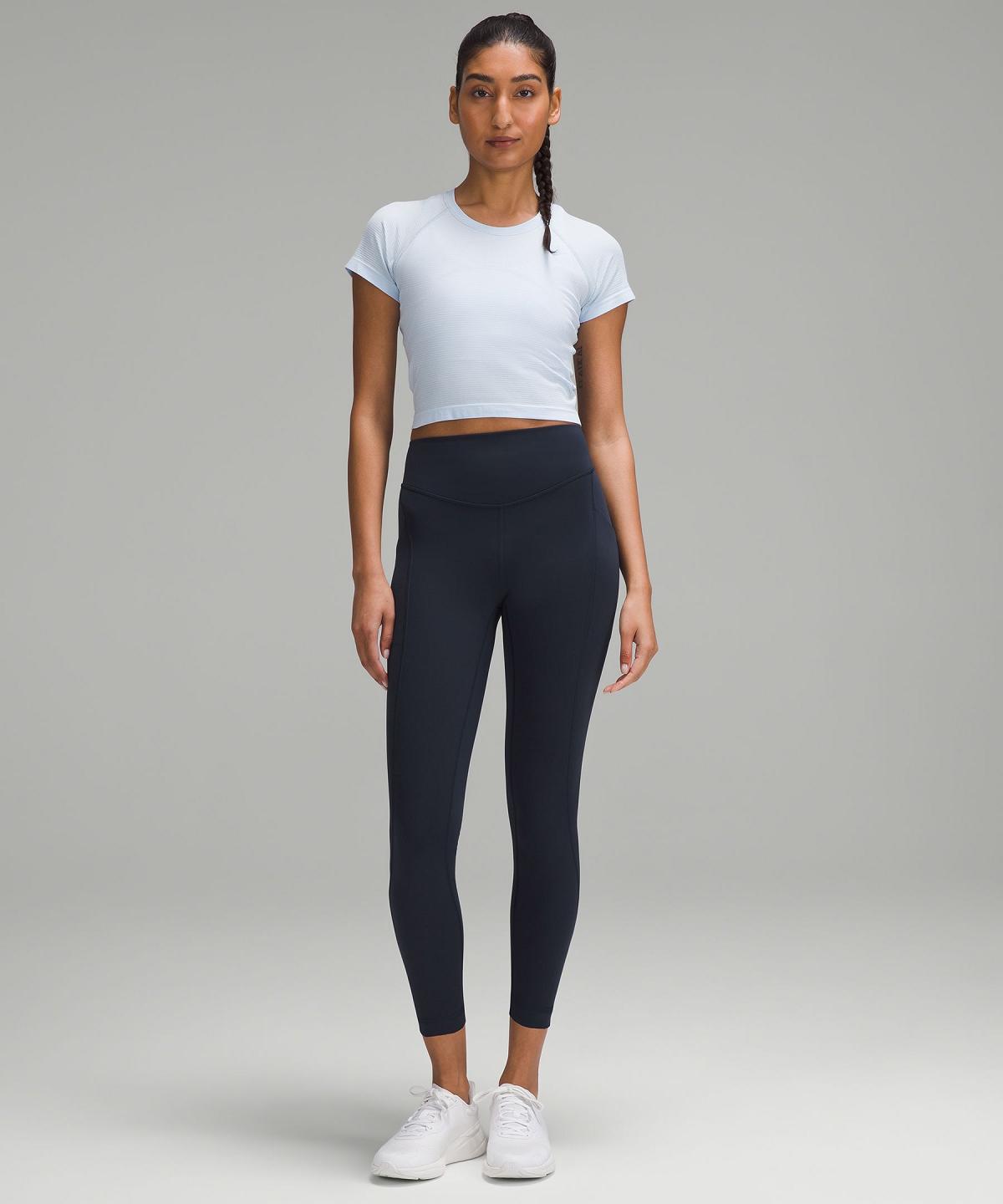 Navy Lululemon Wunder Under SmoothCover Tight with Pockets 25" Women Leggings | NZ_LuLu41577