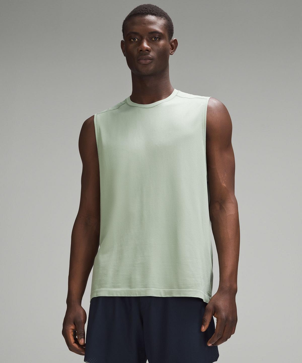 Olive Lululemon Metal Vent Tech Sleeveless Men Shirts | NZ_LuLu24897