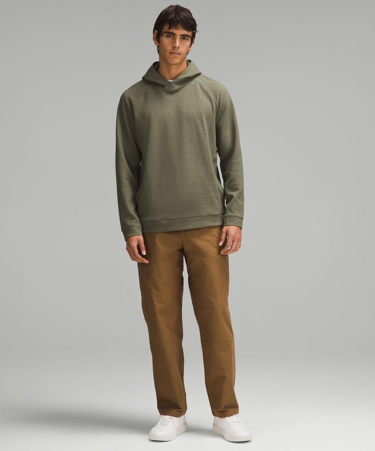 Olive Lululemon Textured Double-Knit Cotton Men Hoodies & Sweatshirts | NZ_LuLu37651