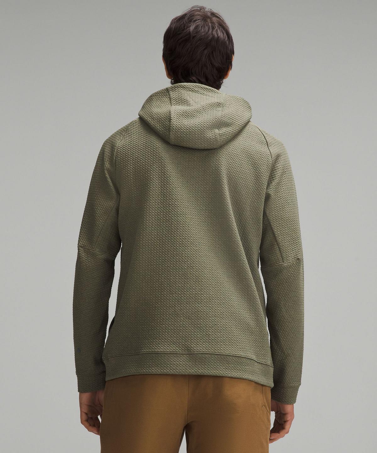 Olive Lululemon Textured Double-Knit Cotton Men Hoodies & Sweatshirts | NZ_LuLu37651