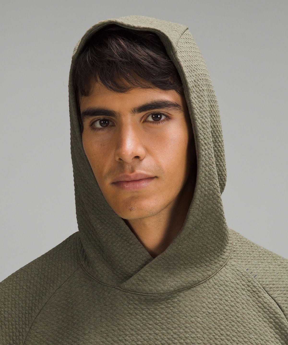 Olive Lululemon Textured Double-Knit Cotton Men Hoodies & Sweatshirts | NZ_LuLu37651