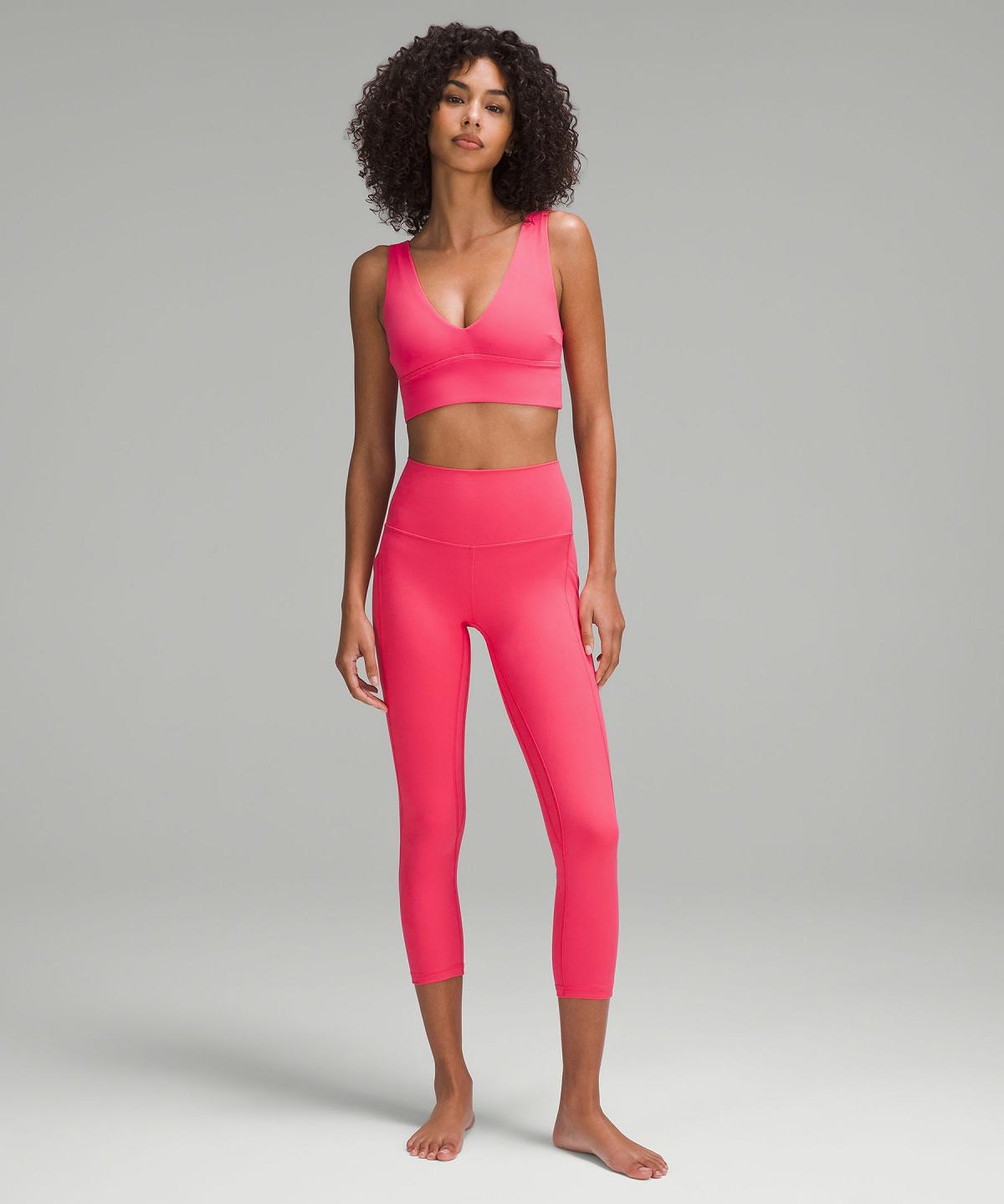 Pink Lululemon Align™ V-Neck Women Sports Bra | NZ_LuLu65391