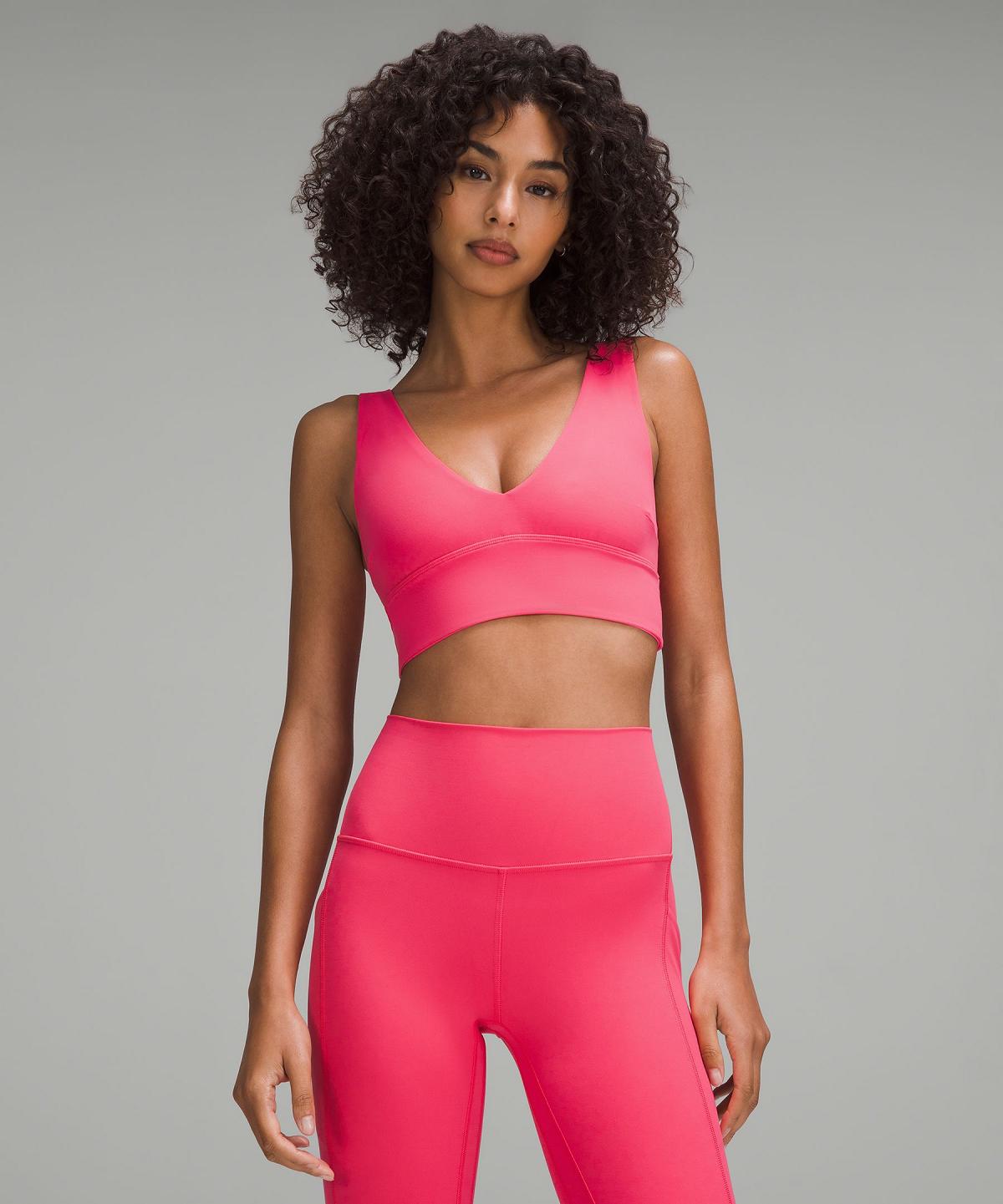 Pink Lululemon Align™ V-Neck Women Sports Bra | NZ_LuLu65391