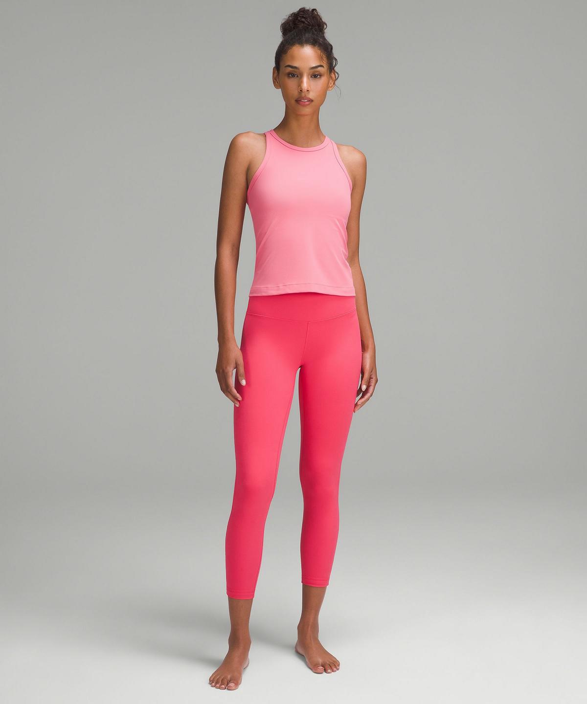 Pink Lululemon Align™ Waist-Length Racerback Women Tank Top | NZ_LuLu66219