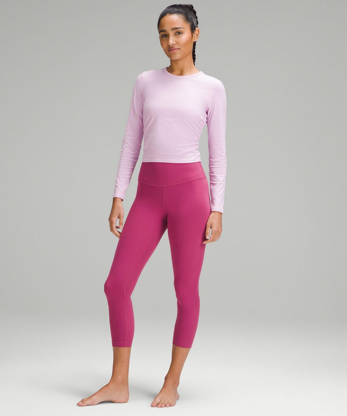 Pink Lululemon All It Takes Ribbed Nulu Women Long Sleeve Shirts | NZ_LuLu27416