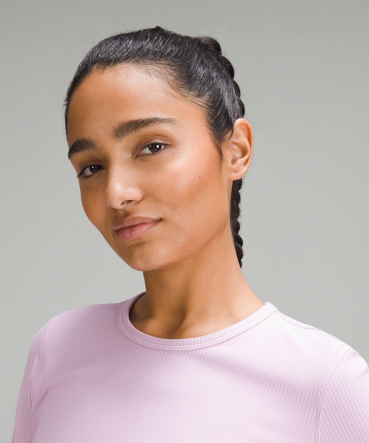 Pink Lululemon All It Takes Ribbed Nulu Women Long Sleeve Shirts | NZ_LuLu27416