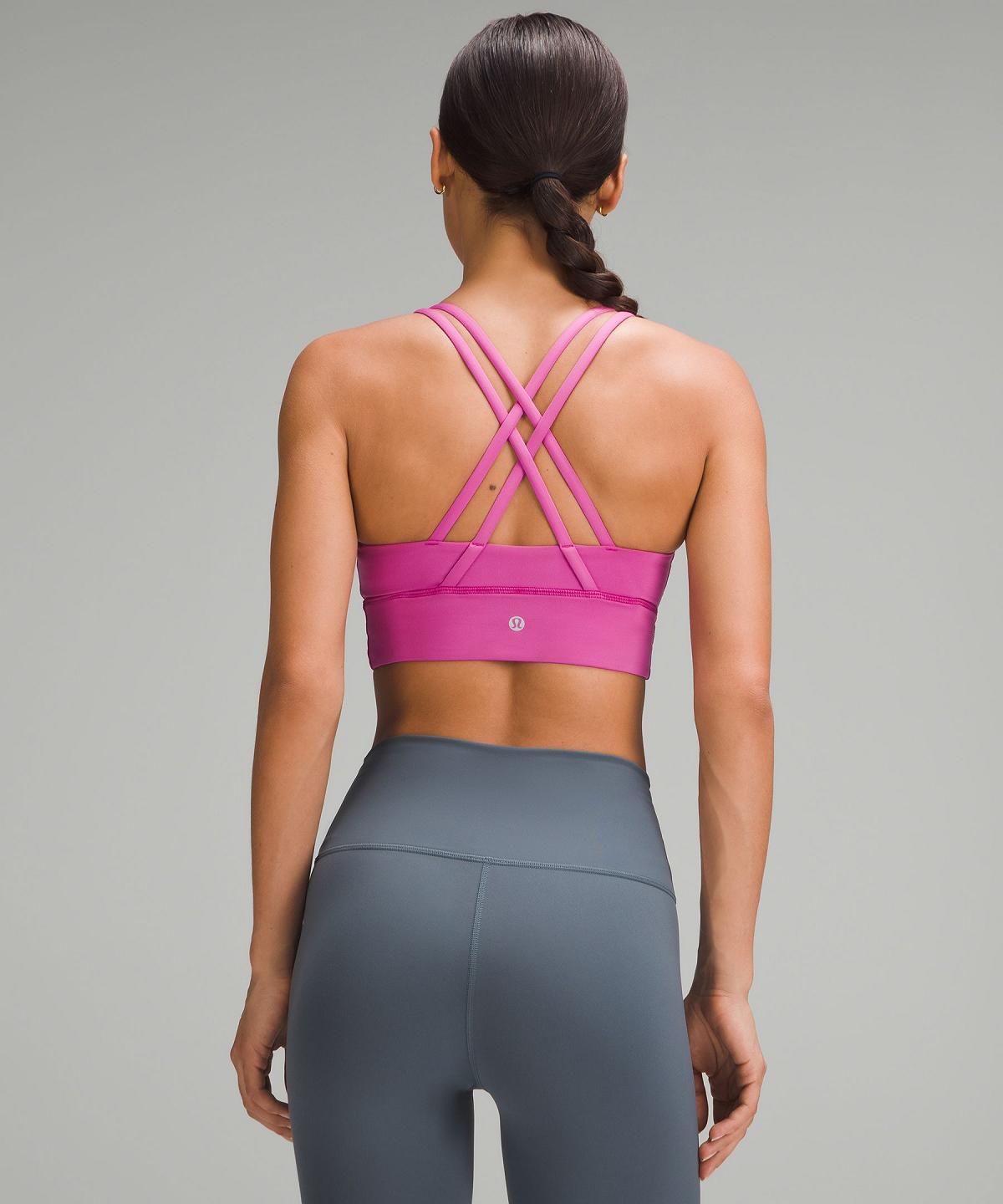 Pink Lululemon Energy Longline Women Sports Bra | NZ_LuLu10422