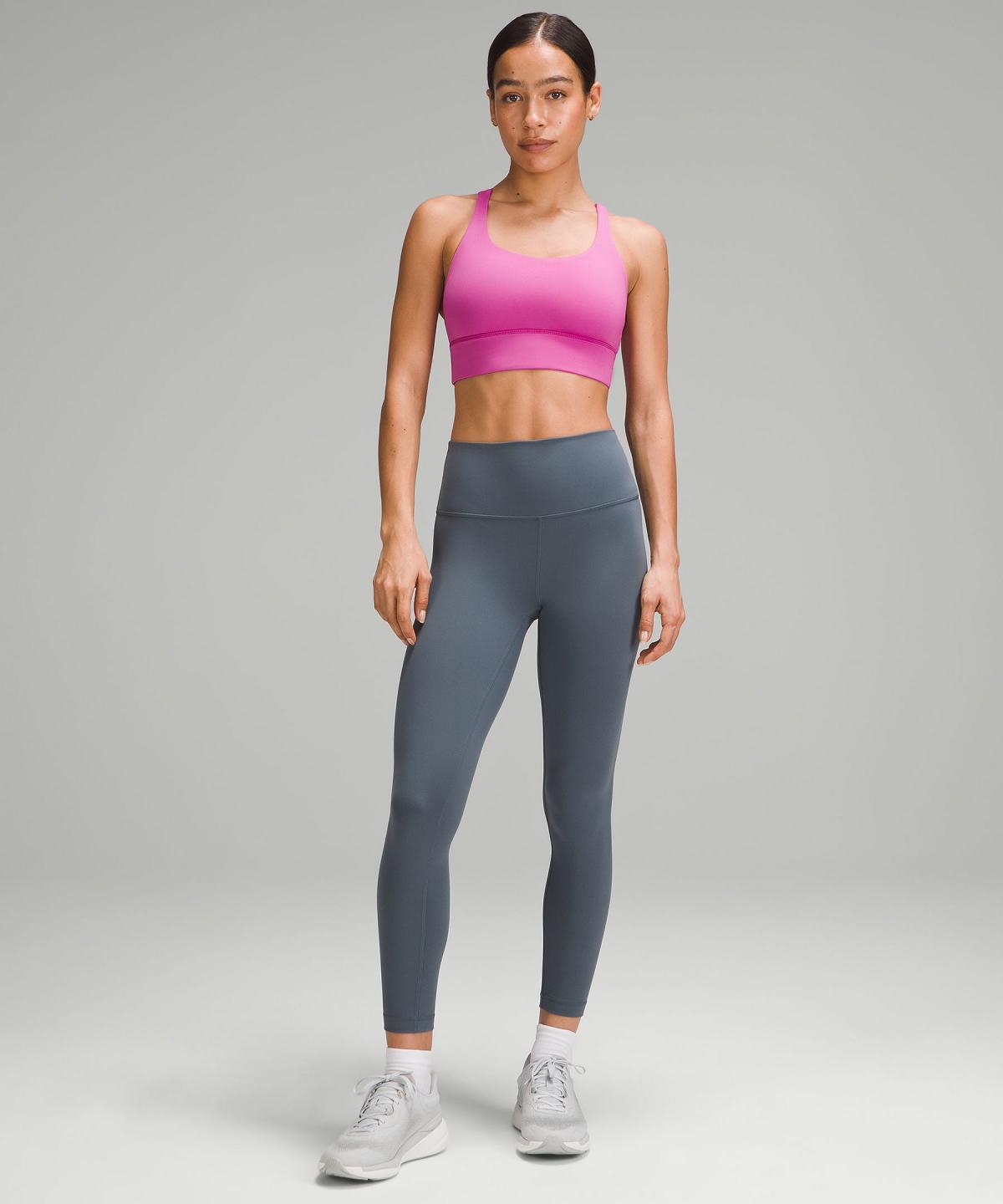 Pink Lululemon Energy Longline Women Sports Bra | NZ_LuLu10422