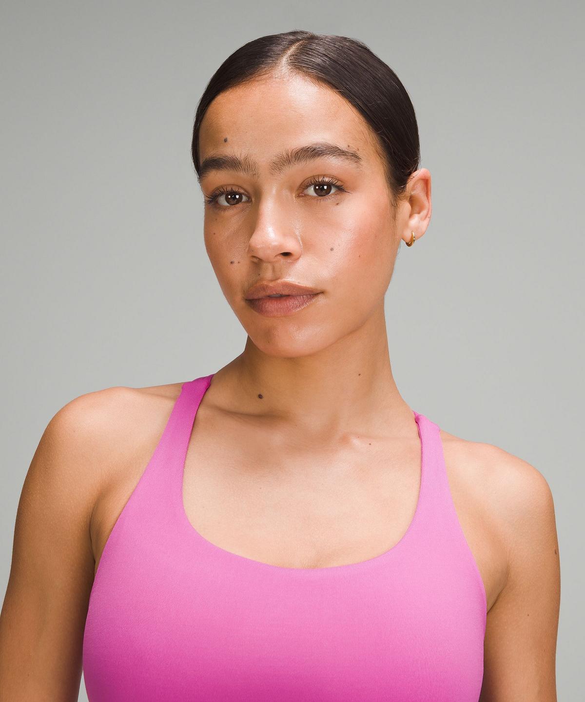 Pink Lululemon Energy Longline Women Sports Bra | NZ_LuLu10422