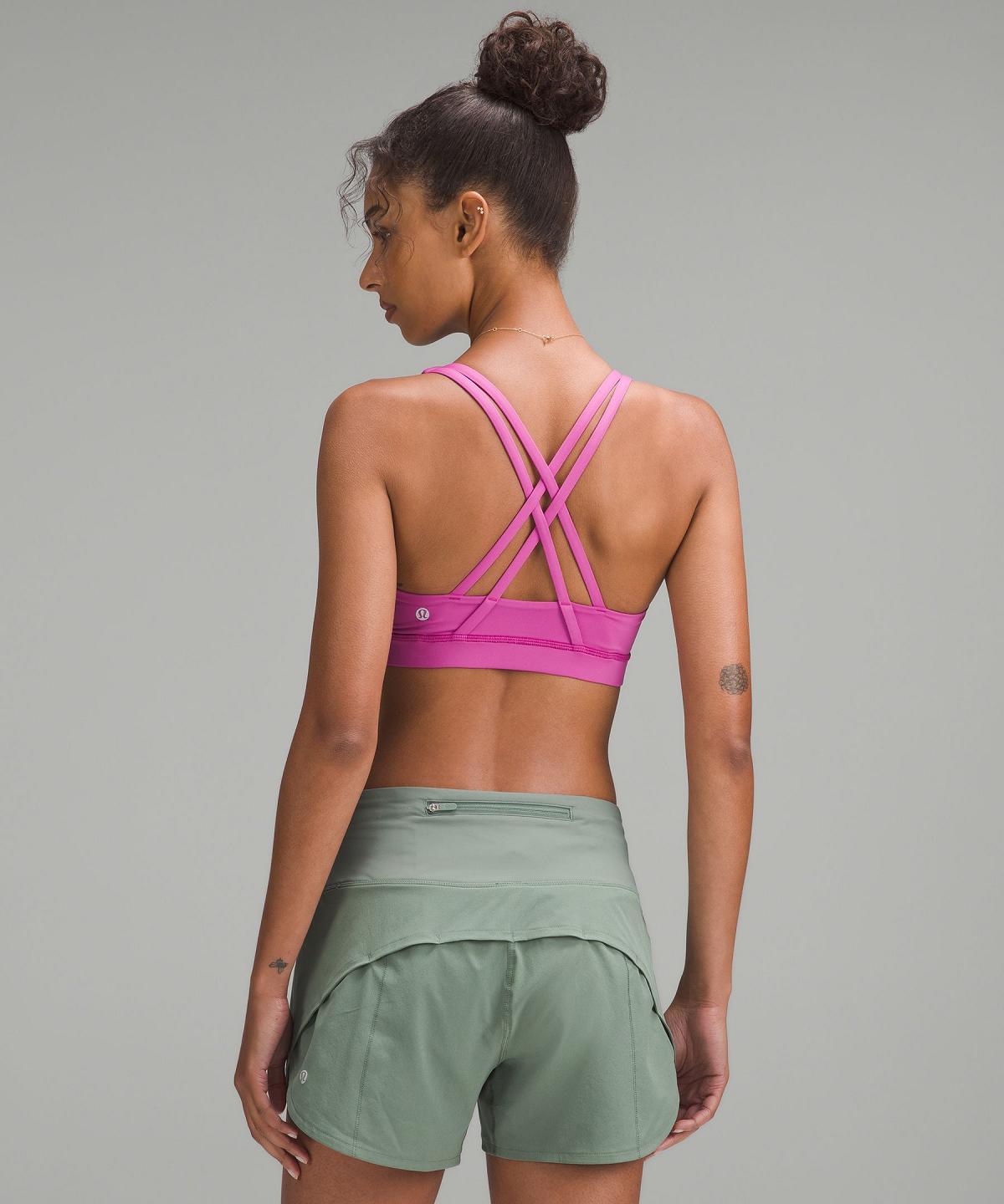 Pink Lululemon Energy Women Sports Bra | NZ_LuLu89023