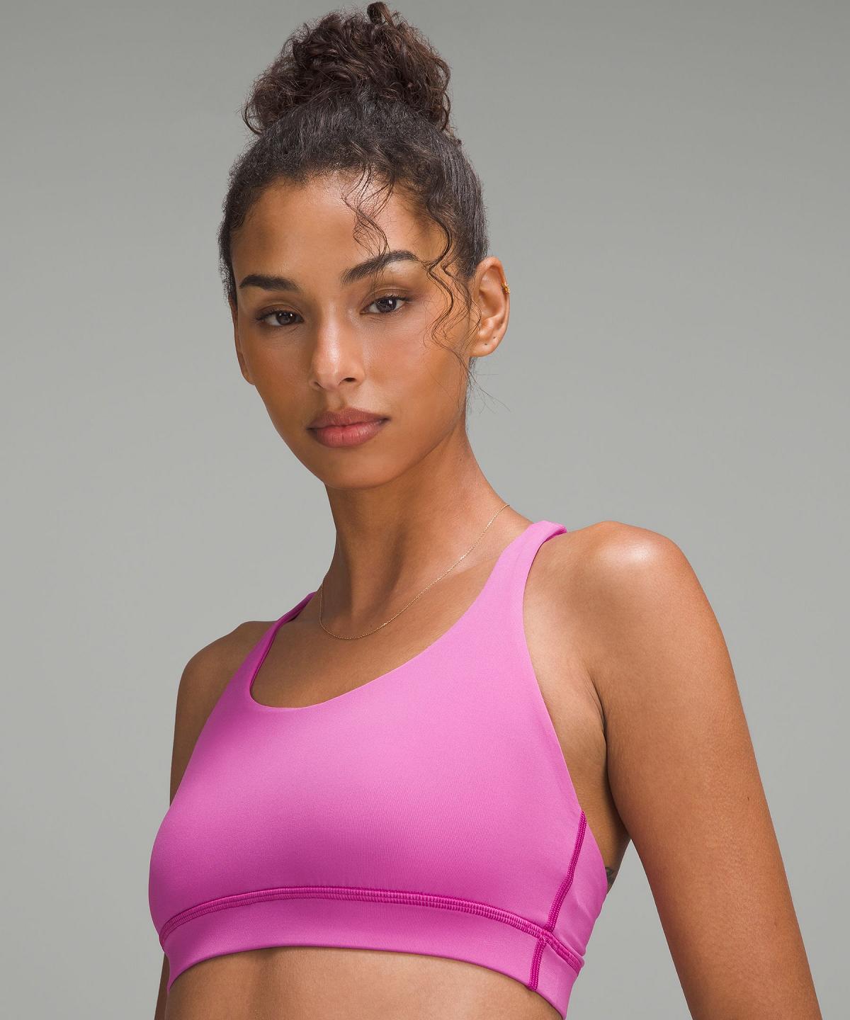 Pink Lululemon Energy Women Sports Bra | NZ_LuLu89023