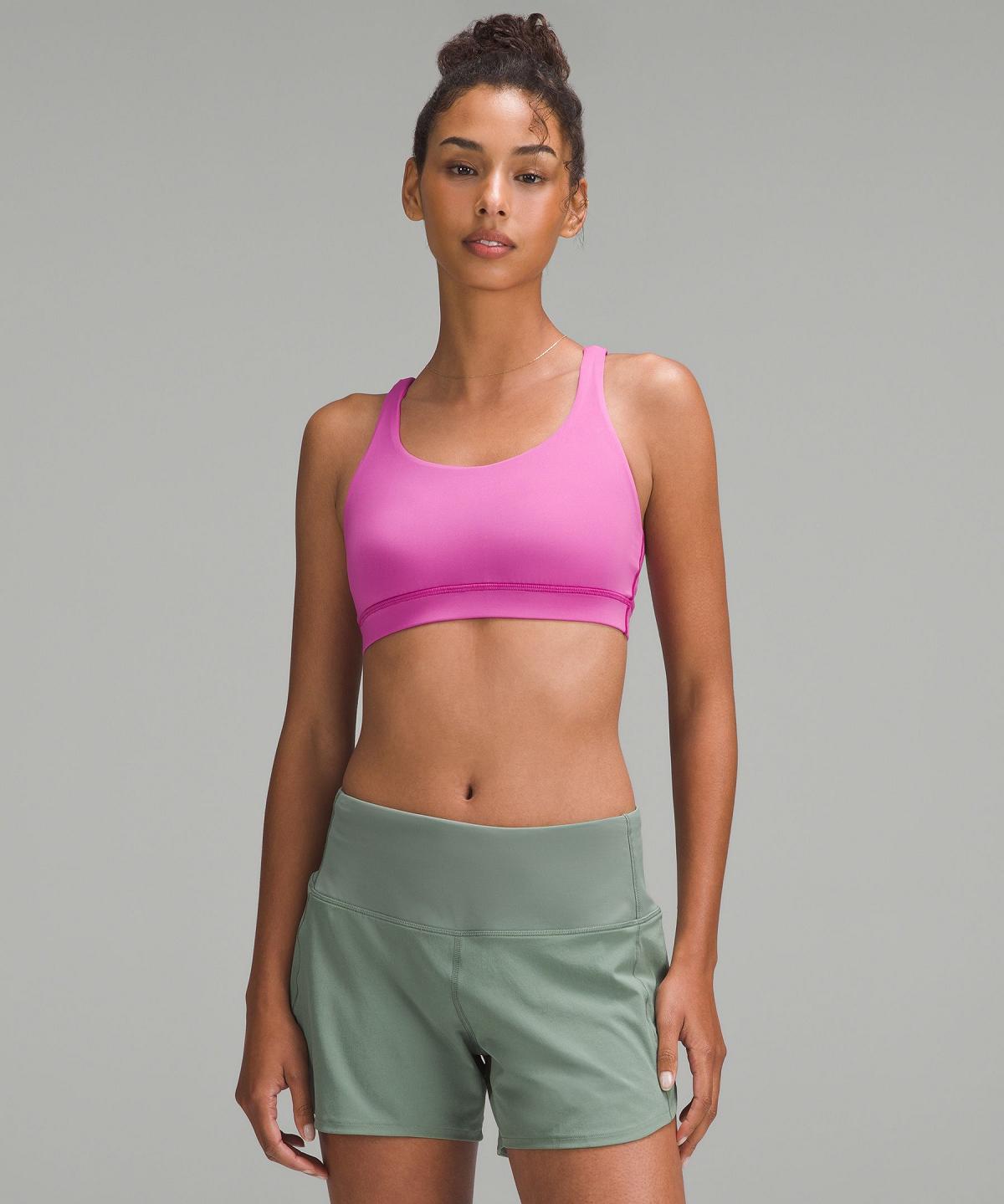 Pink Lululemon Energy Women Sports Bra | NZ_LuLu89023