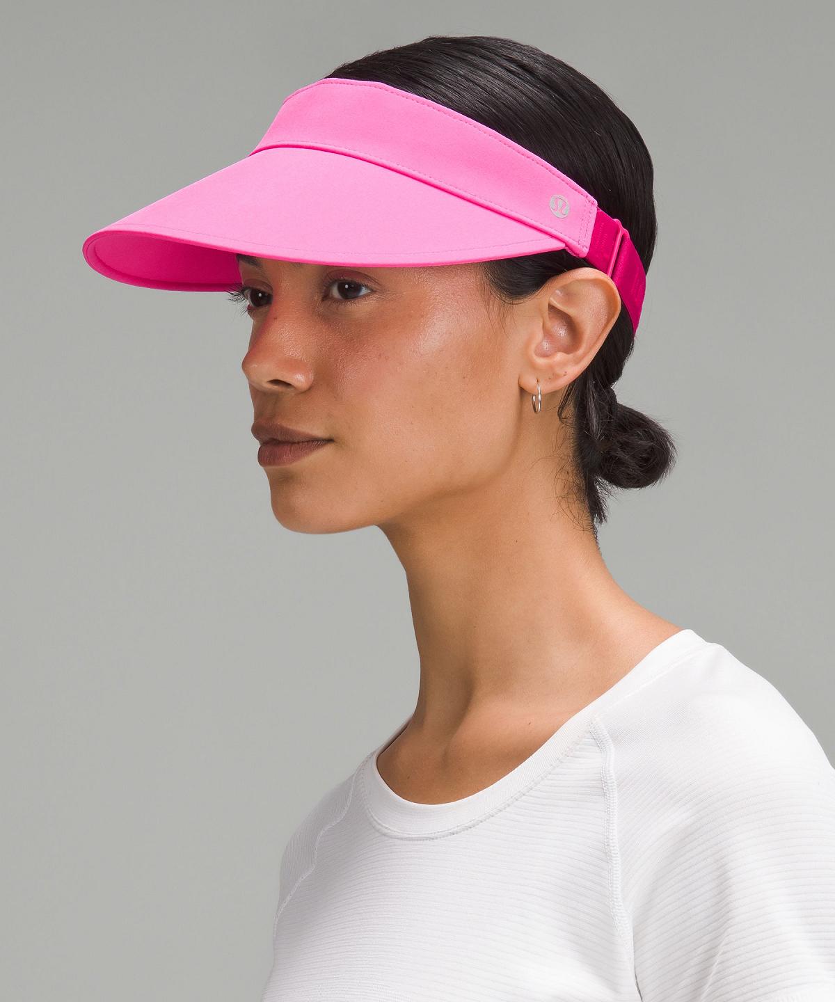 Pink Lululemon Fast Paced Wide-Band Running Visor Women Hats | NZ_LuLu49920