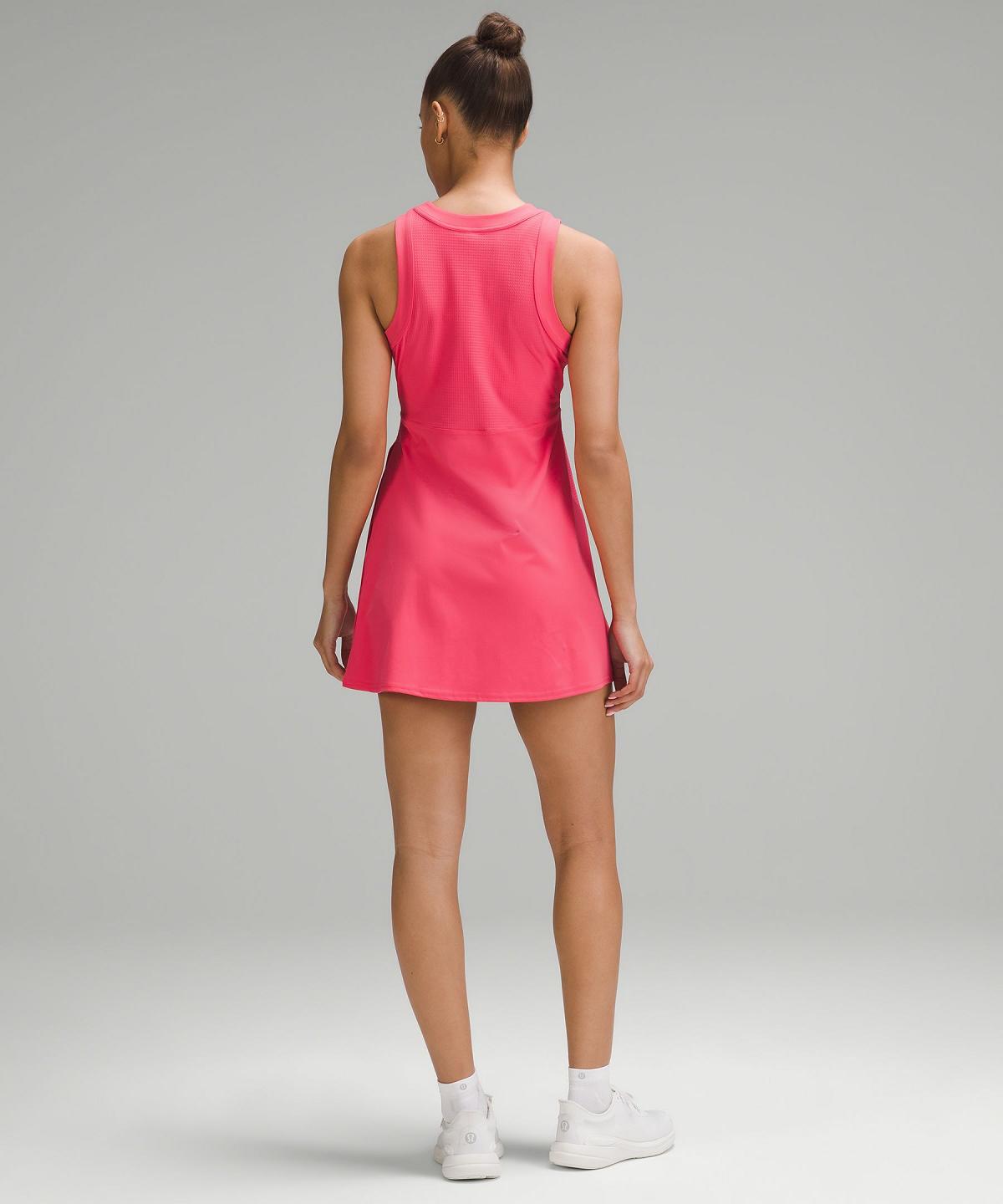 Pink Lululemon Grid-Texture Sleeveless Tennis Women Dress | NZ_LuLu12102