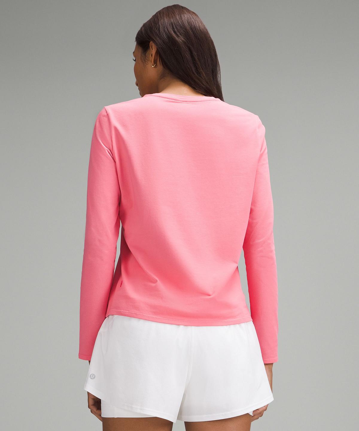 Pink Lululemon Organic Cotton Crewneck Women Long Sleeve Shirts | NZ_LuLu31030