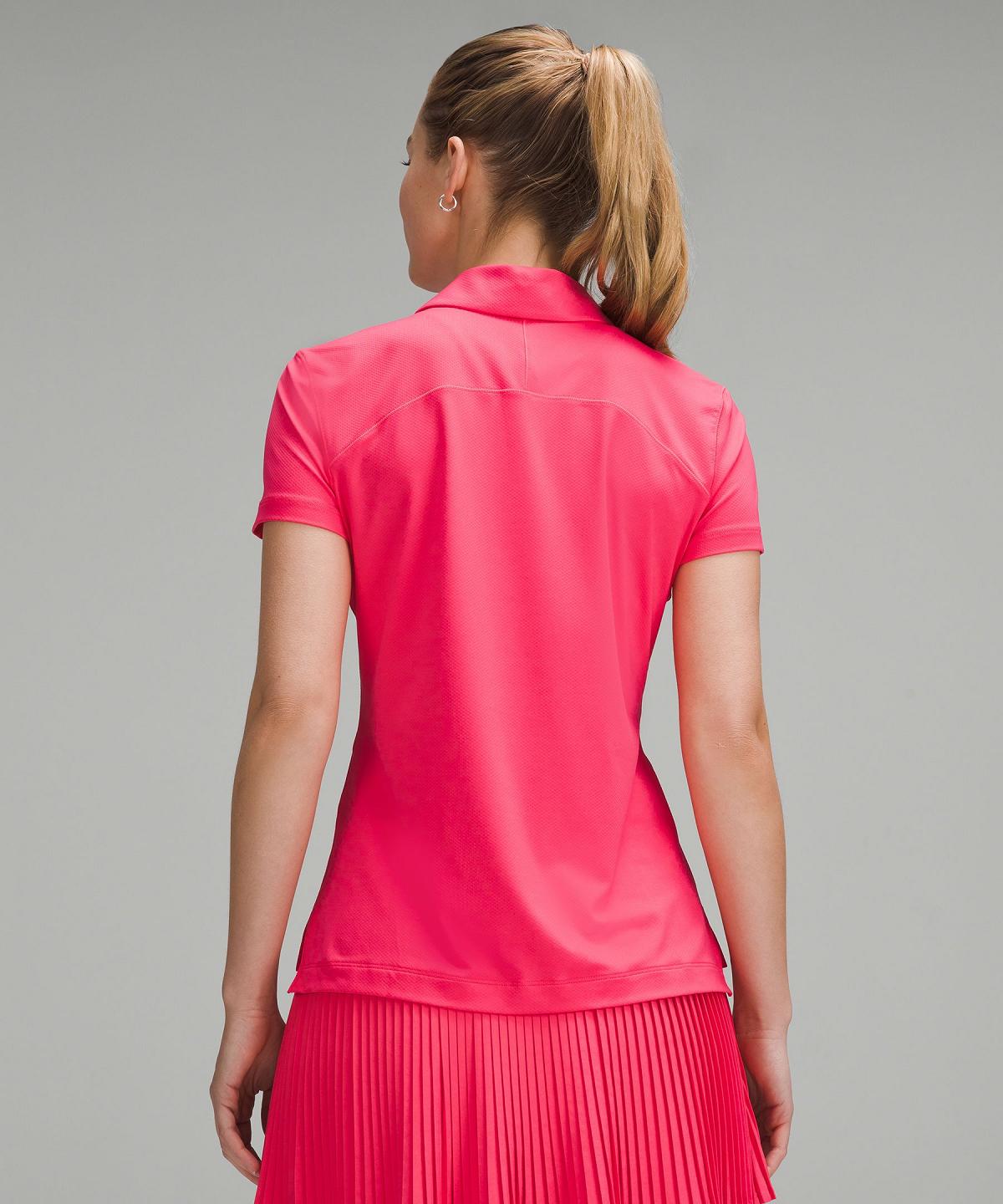 Pink Lululemon Quick-Dry Short-Sleeve Women Polo Shirts | NZ_LuLu70052