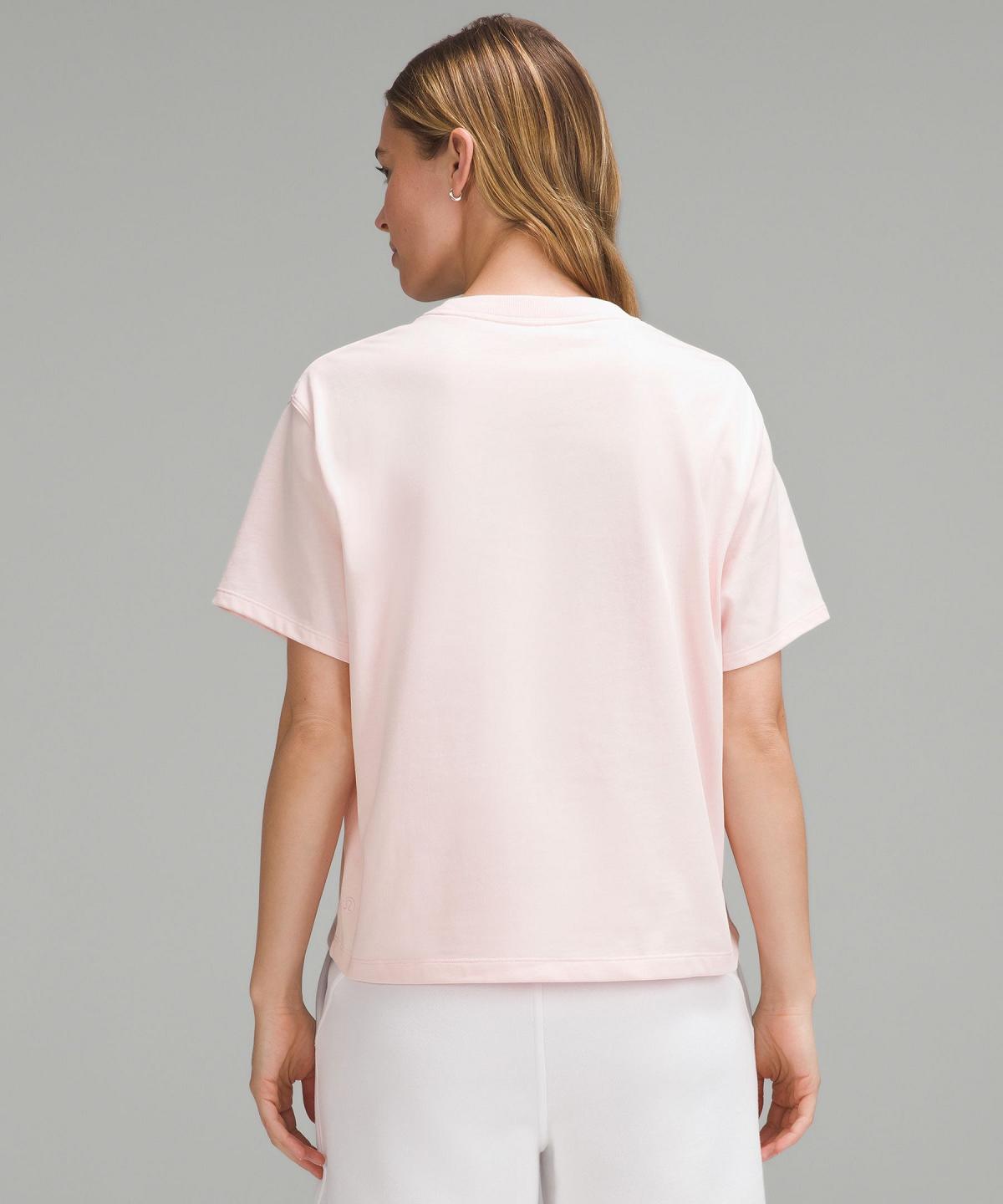 Pink Lululemon Relaxed-Fit Cotton Jersey T-Shirt Women Shirts | NZ_LuLu69320