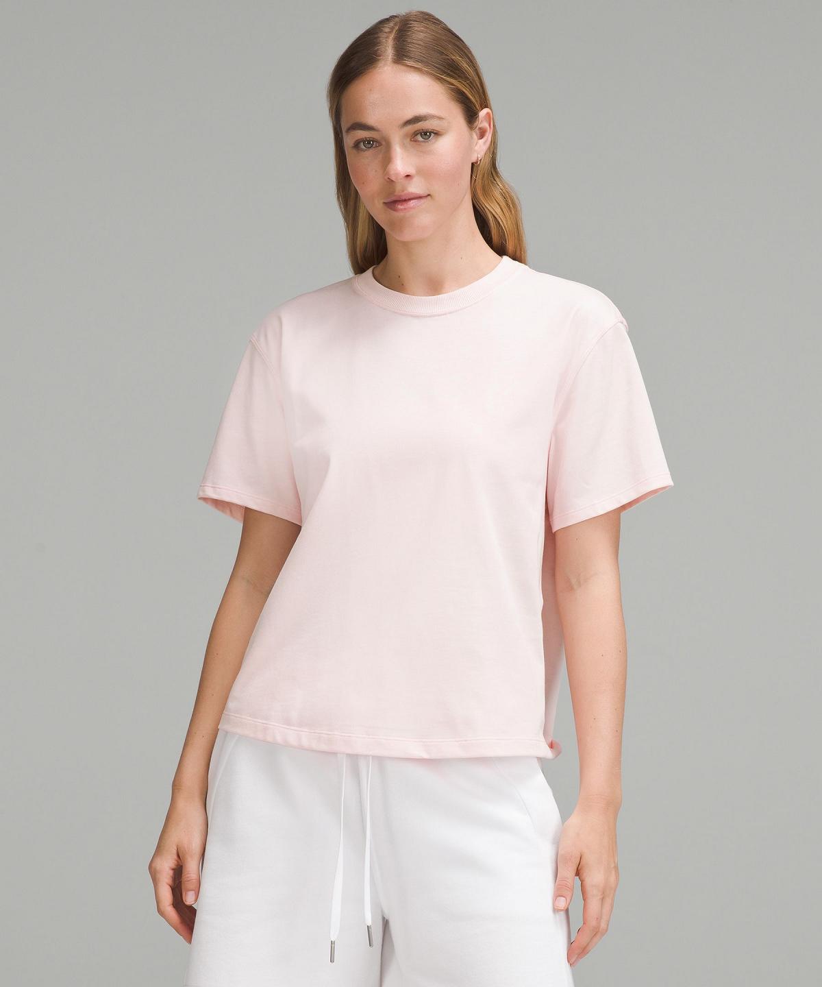 Pink Lululemon Relaxed-Fit Cotton Jersey T-Shirt Women Shirts | NZ_LuLu69320