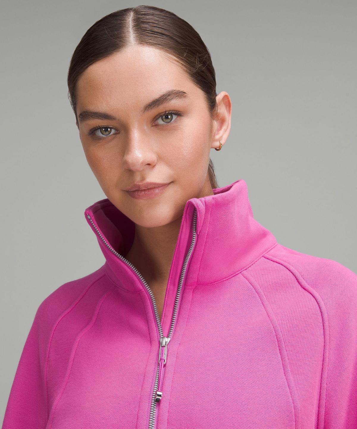 Pink Lululemon Scuba Oversized Funnel-Neck Half Zip Women Hoodies & Sweatshirts | NZ_LuLu77349