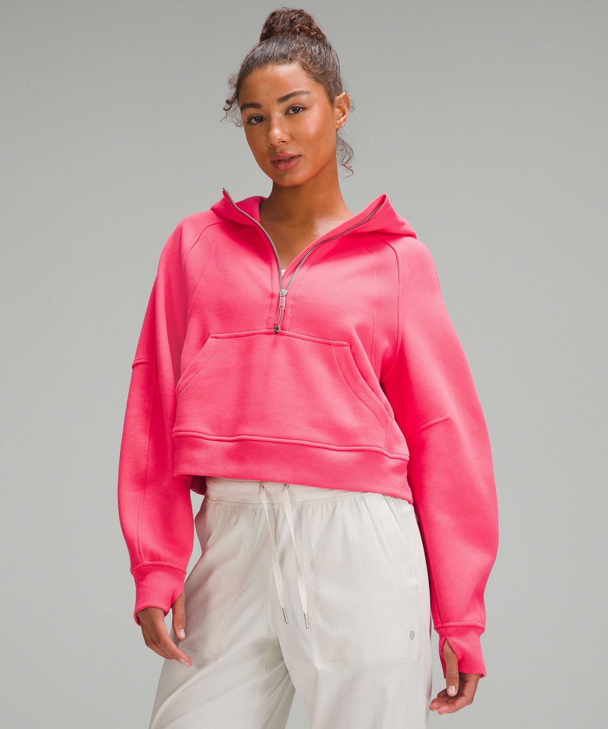 Pink Lululemon Scuba Oversized Half-Zip Women Hoodies & Sweatshirts | NZ_LuLu34473