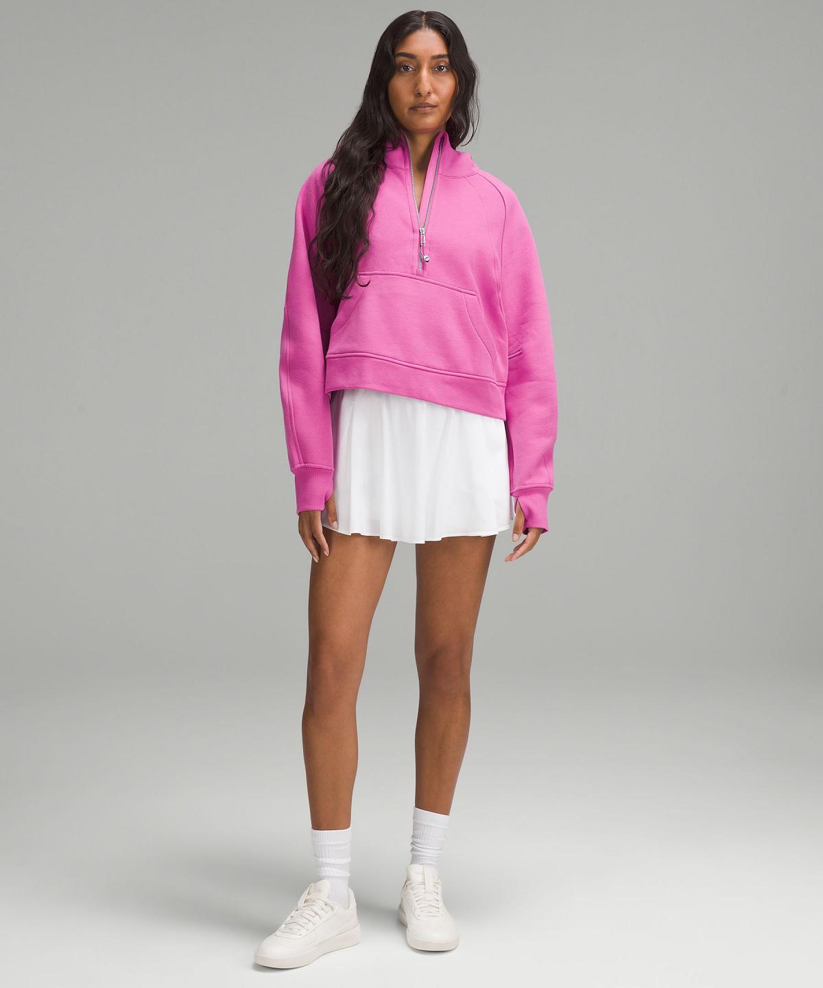 Pink Lululemon Scuba Oversized Half-Zip Women Hoodies & Sweatshirts | NZ_LuLu84948