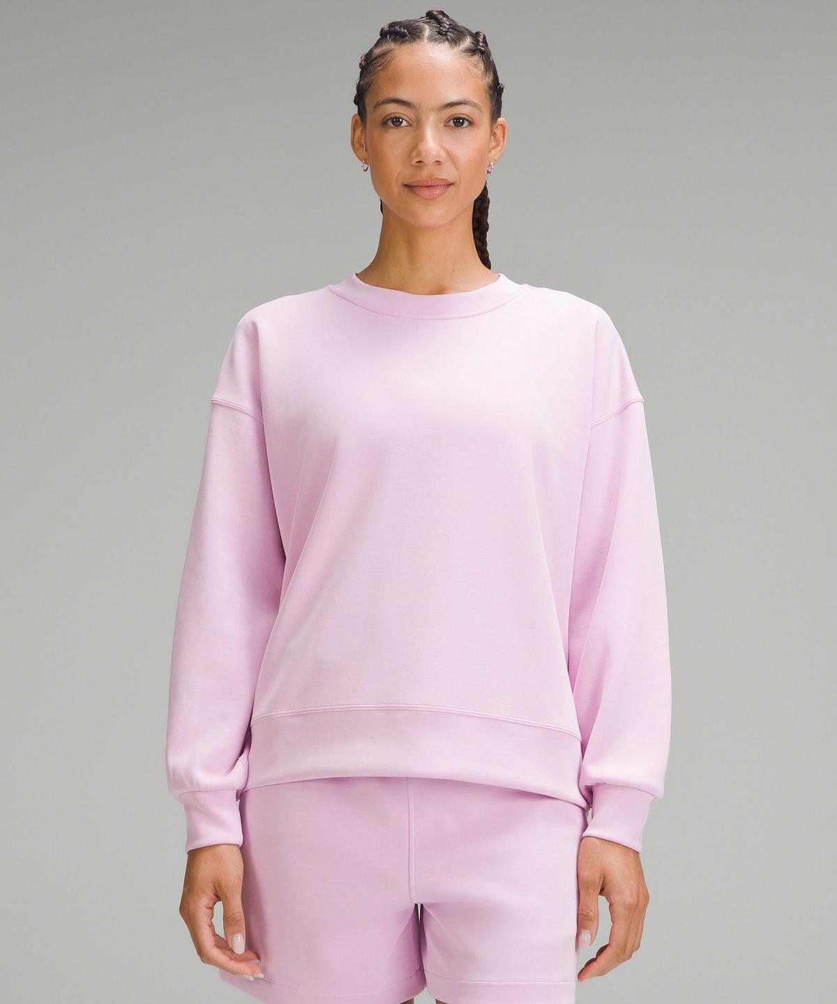 Pink Lululemon Softstreme Perfectly Oversized Crewneck Pullover Women Hoodies & Sweatshirts | NZ_LuLu45046