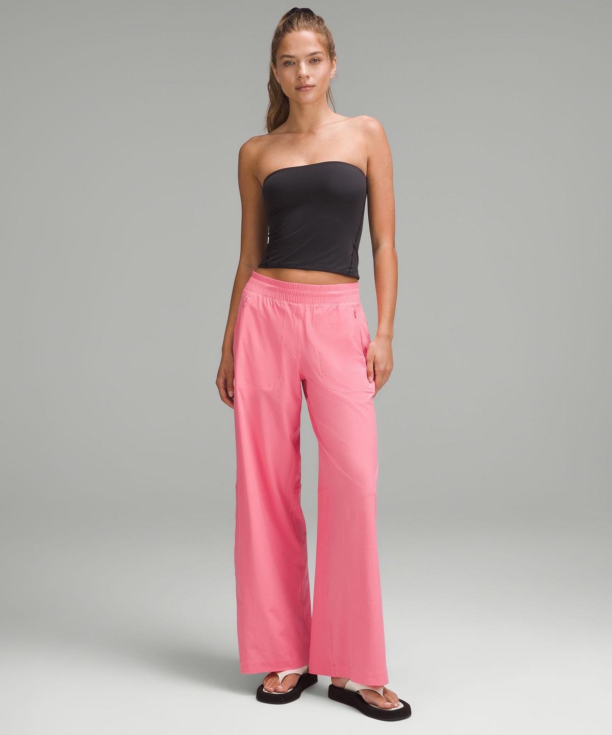 Pink Lululemon Swift Mid-Rise Wide-Leg Women Pants | NZ_LuLu99388