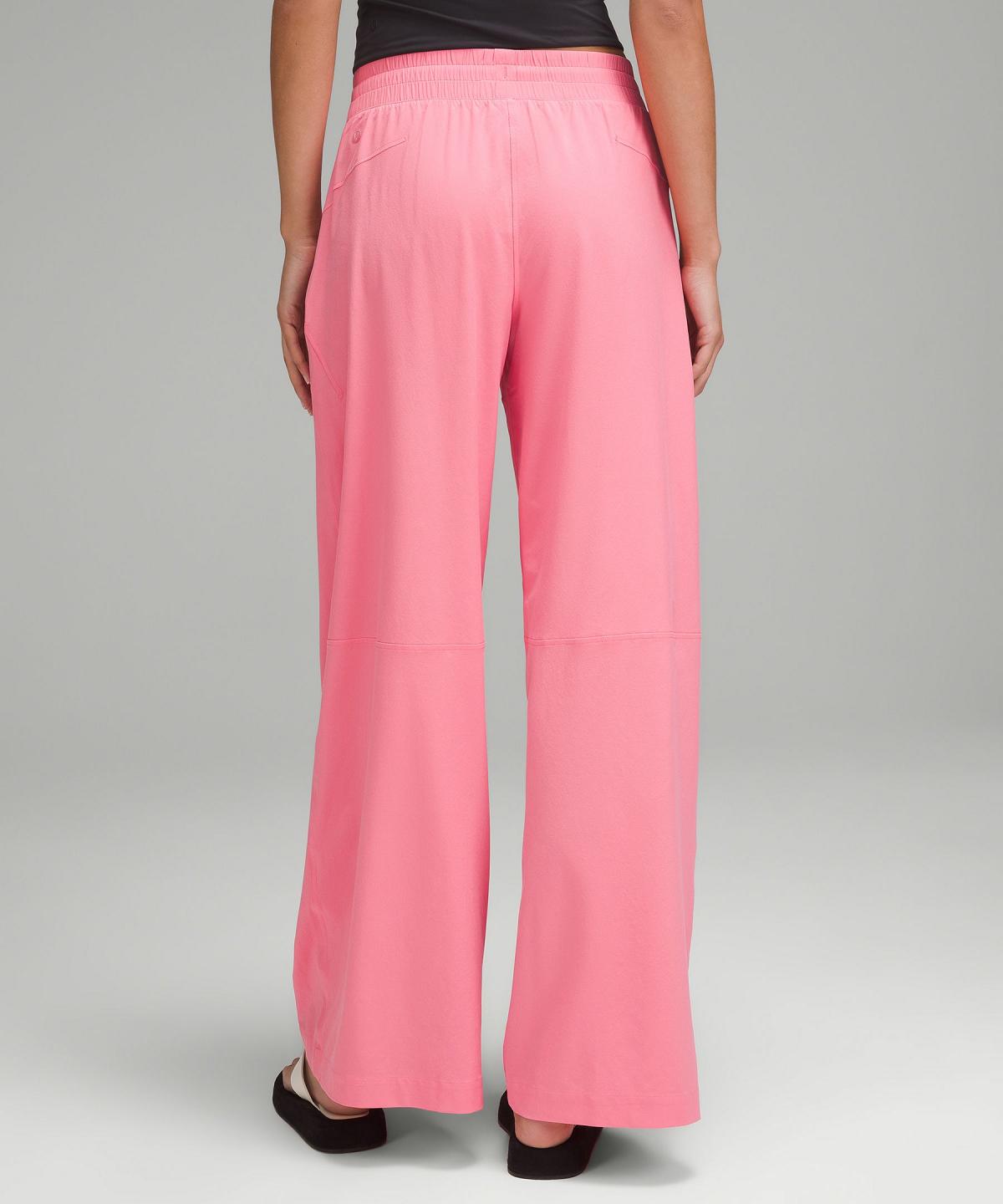 Pink Lululemon Swift Mid-Rise Wide-Leg Women Pants | NZ_LuLu99388