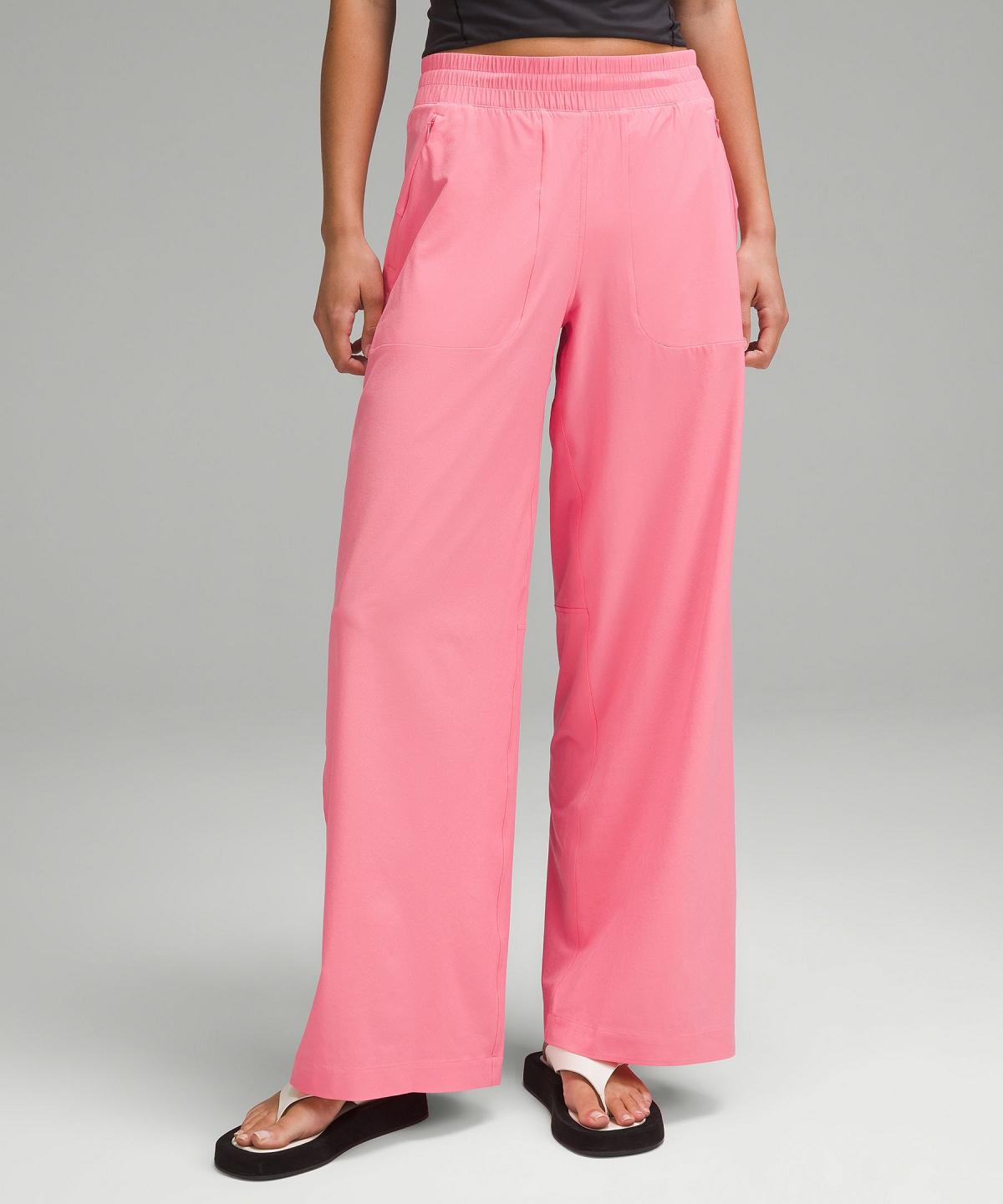 Pink Lululemon Swift Mid-Rise Wide-Leg Women Pants | NZ_LuLu99388