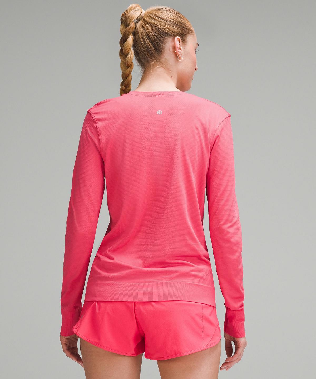 Pink Lululemon Swiftly Relaxed Long-Sleeve Women Shirts | NZ_LuLu95568