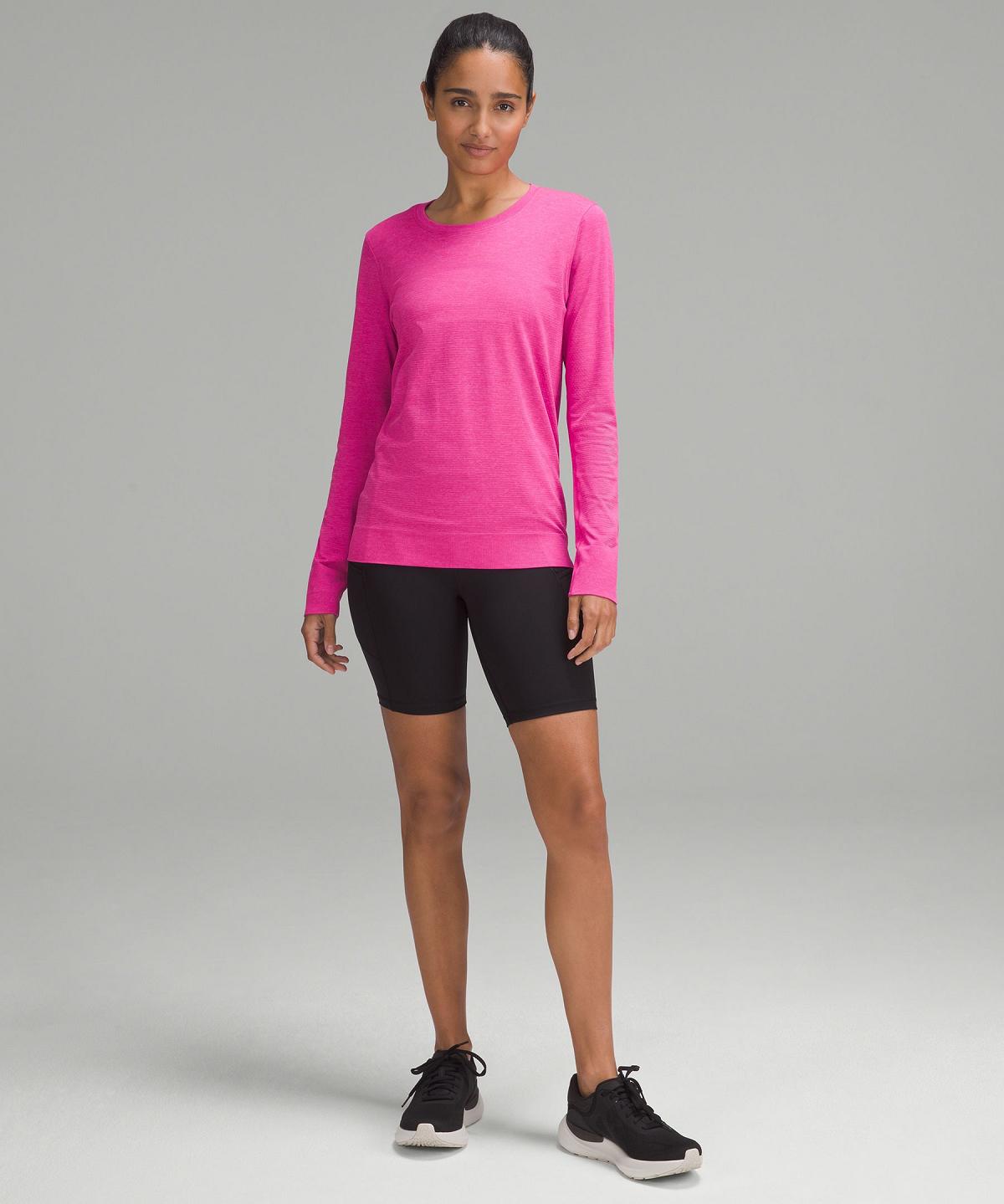 Pink Lululemon Swiftly Relaxed Long-Sleeve Women Shirts | NZ_LuLu38216