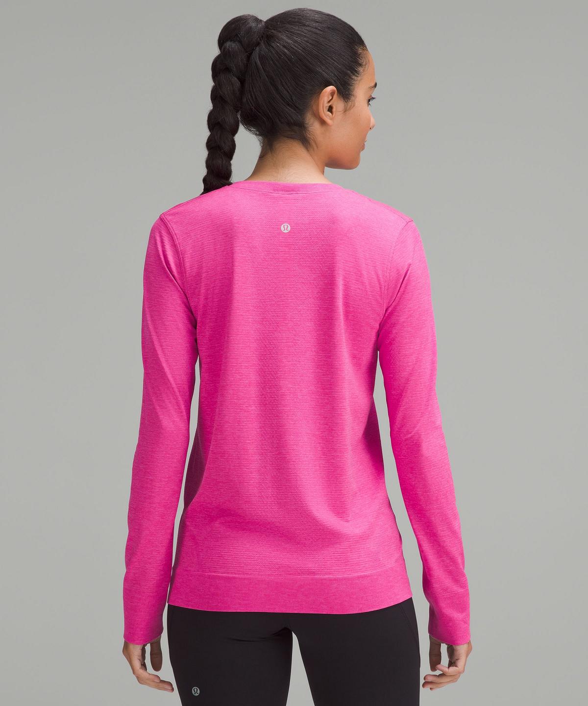 Pink Lululemon Swiftly Relaxed Long-Sleeve Women Shirts | NZ_LuLu38216