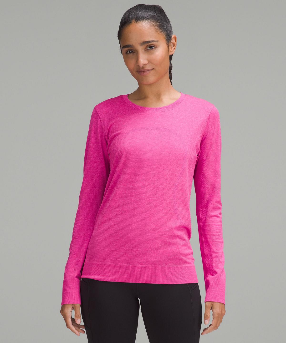 Pink Lululemon Swiftly Relaxed Long-Sleeve Women Shirts | NZ_LuLu38216