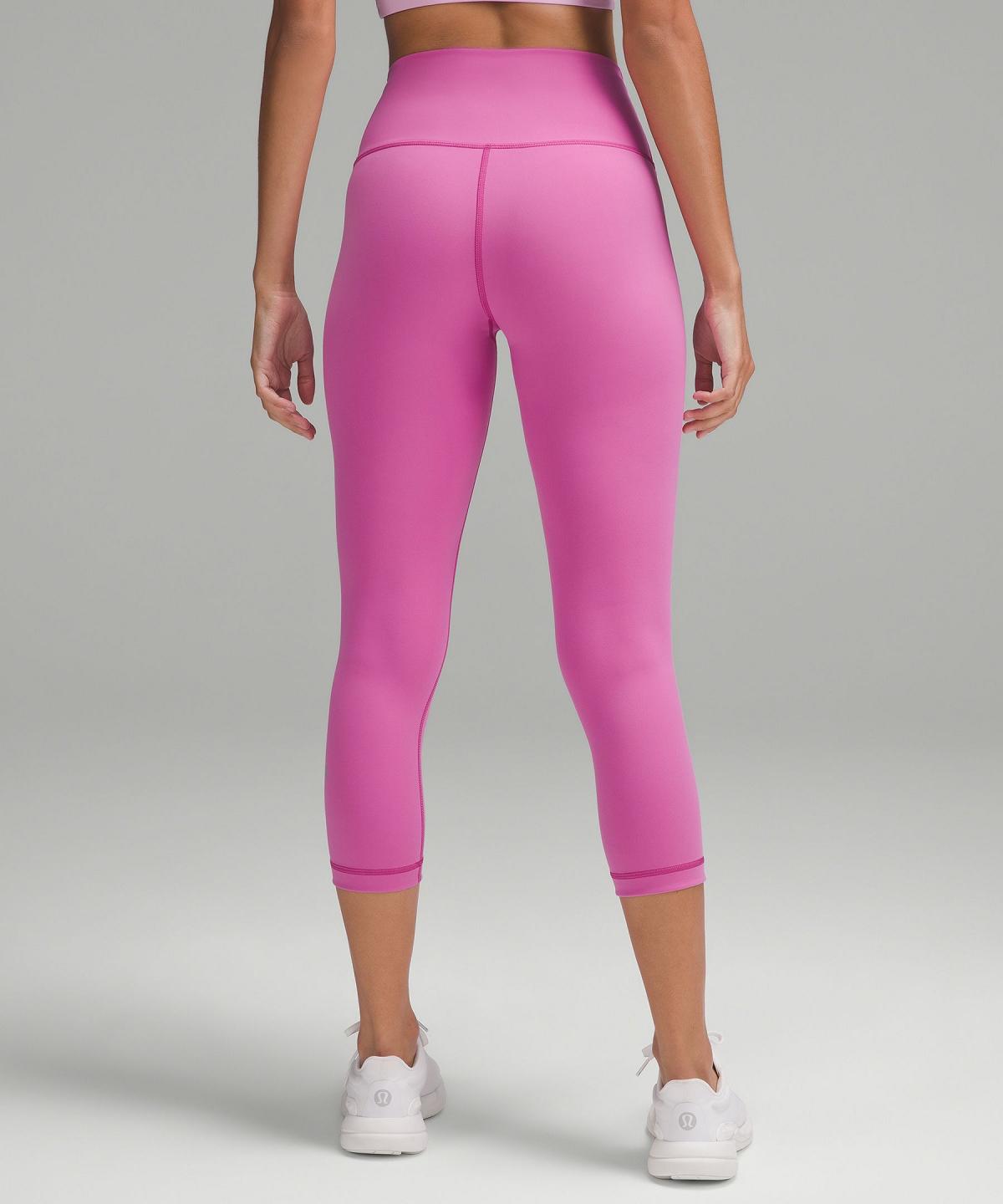 Pink Lululemon Wunder Train High-Rise Crop 21" Women Leggings | NZ_LuLu36236