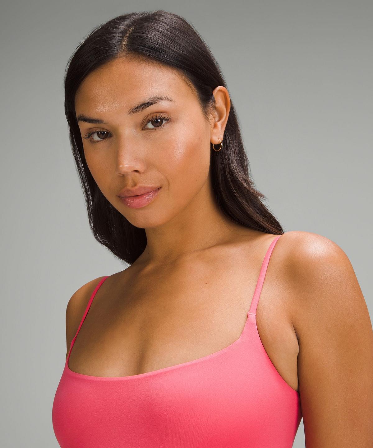 Pink Lululemon Wundermost Ultra-Soft Nulu Square-Neck Spaghetti-Strap Women Bodysuit | NZ_LuLu74678