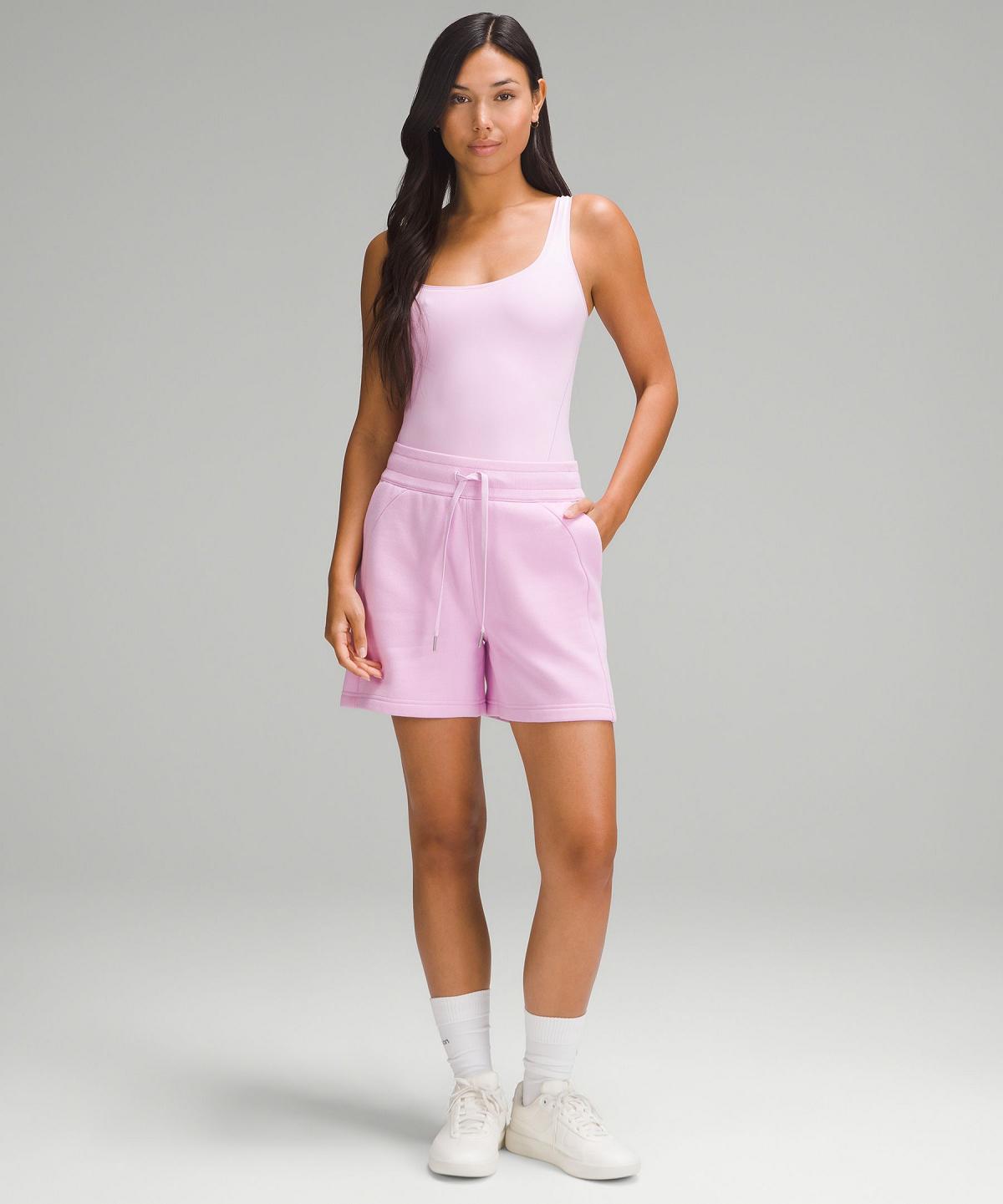 Pink Lululemon Wundermost Ultra-Soft Nulu Square-Neck Sleeveless Women Bodysuit | NZ_LuLu90516