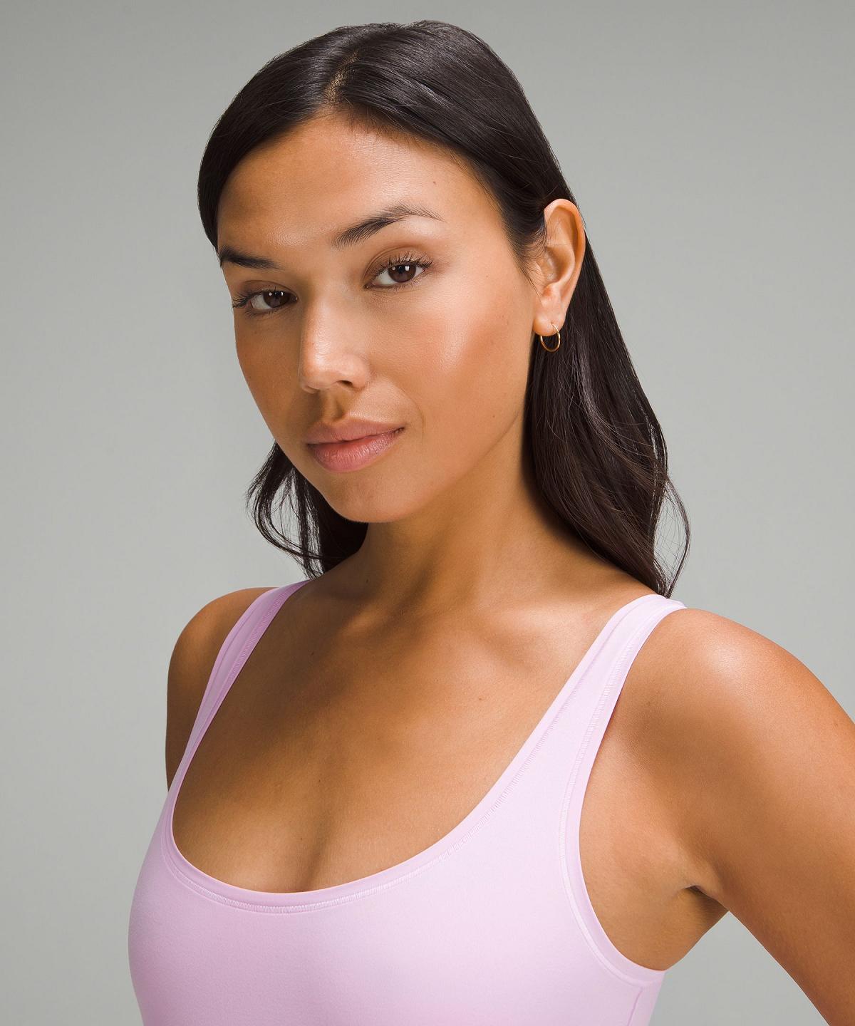 Pink Lululemon Wundermost Ultra-Soft Nulu Square-Neck Sleeveless Women Bodysuit | NZ_LuLu90516