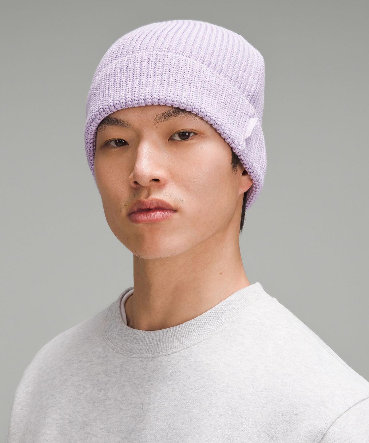 Purple Lululemon Close-Fit Cotton-Blend Ribbed Men Hats | NZ_LuLu76555