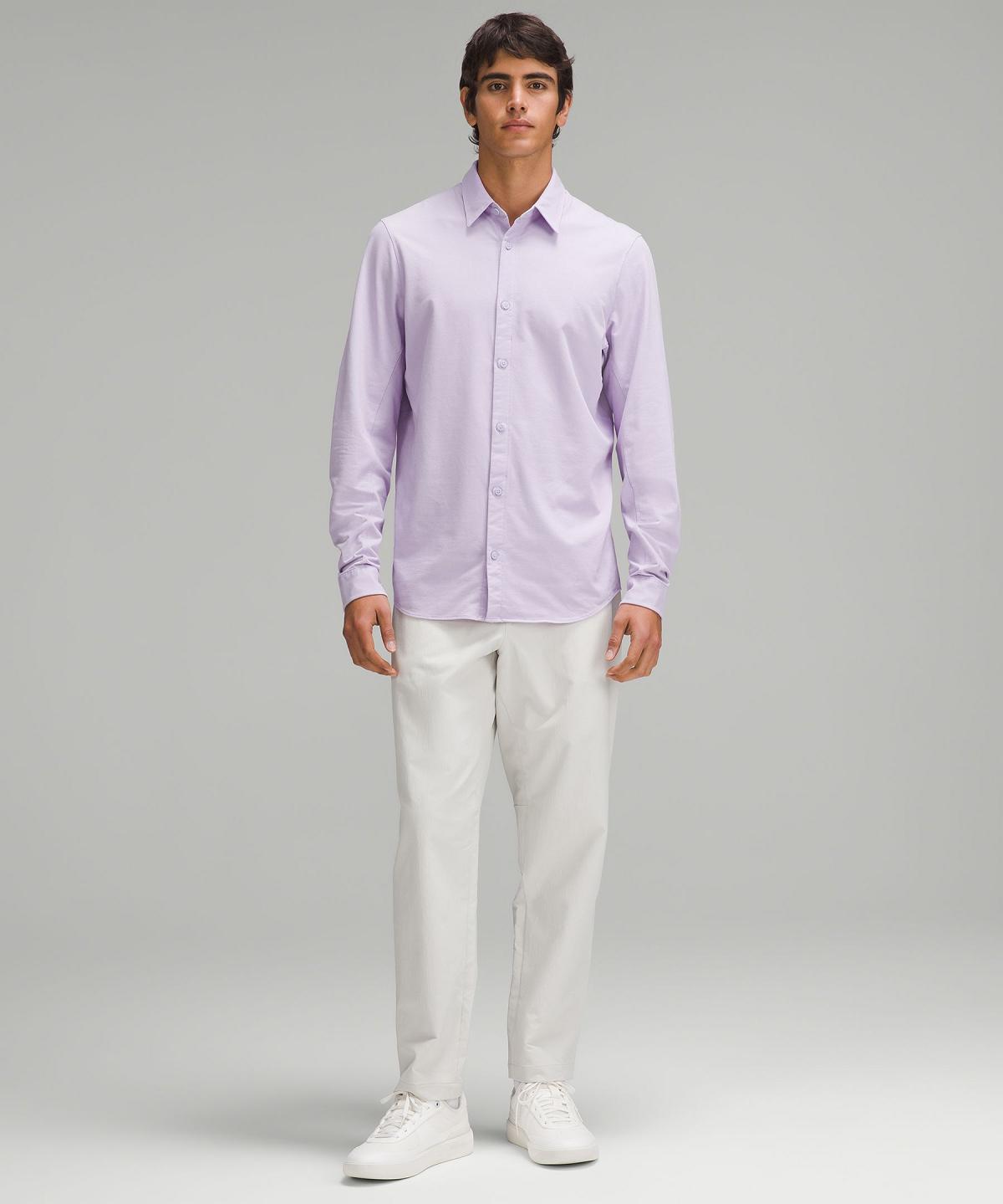 Purple Lululemon Commission Long-Sleeve Men Button Down Shirts | NZ_LuLu58696