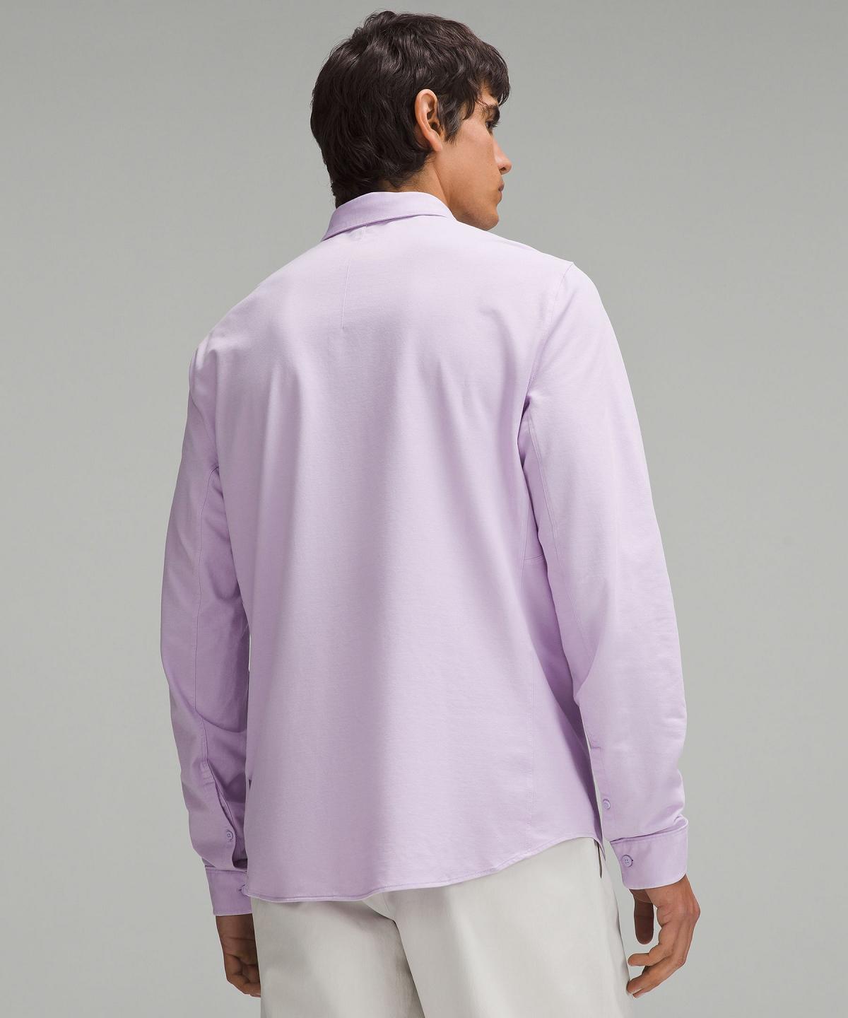 Purple Lululemon Commission Long-Sleeve Men Button Down Shirts | NZ_LuLu58696