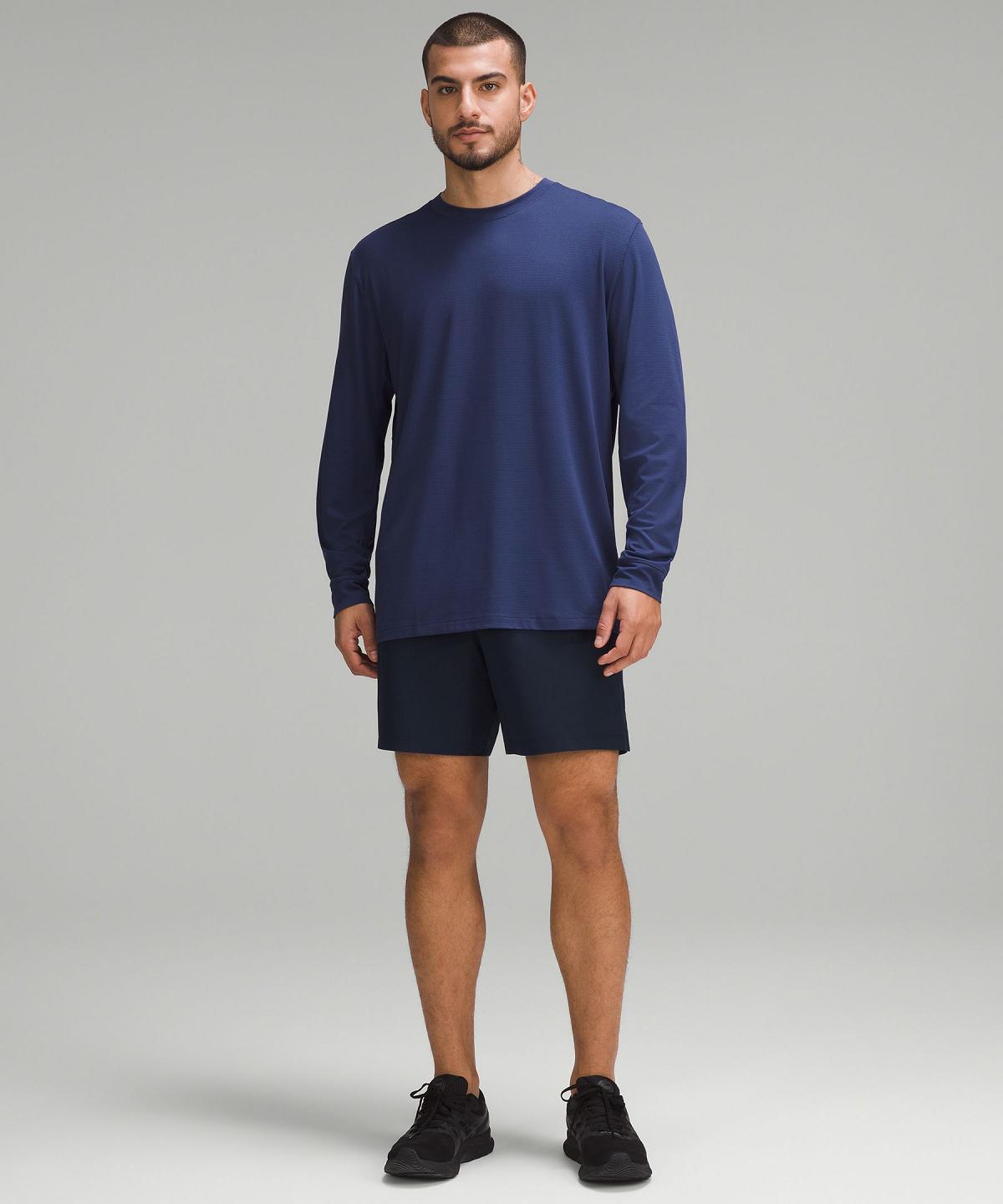 Purple Lululemon License to Train Relaxed-Fit Long-Sleeve Men T Shirts | NZ_LuLu81414