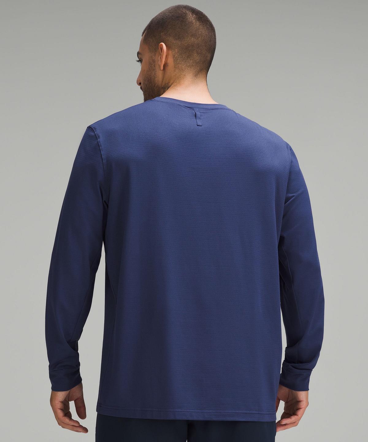 Purple Lululemon License to Train Relaxed-Fit Long-Sleeve Men T Shirts | NZ_LuLu81414